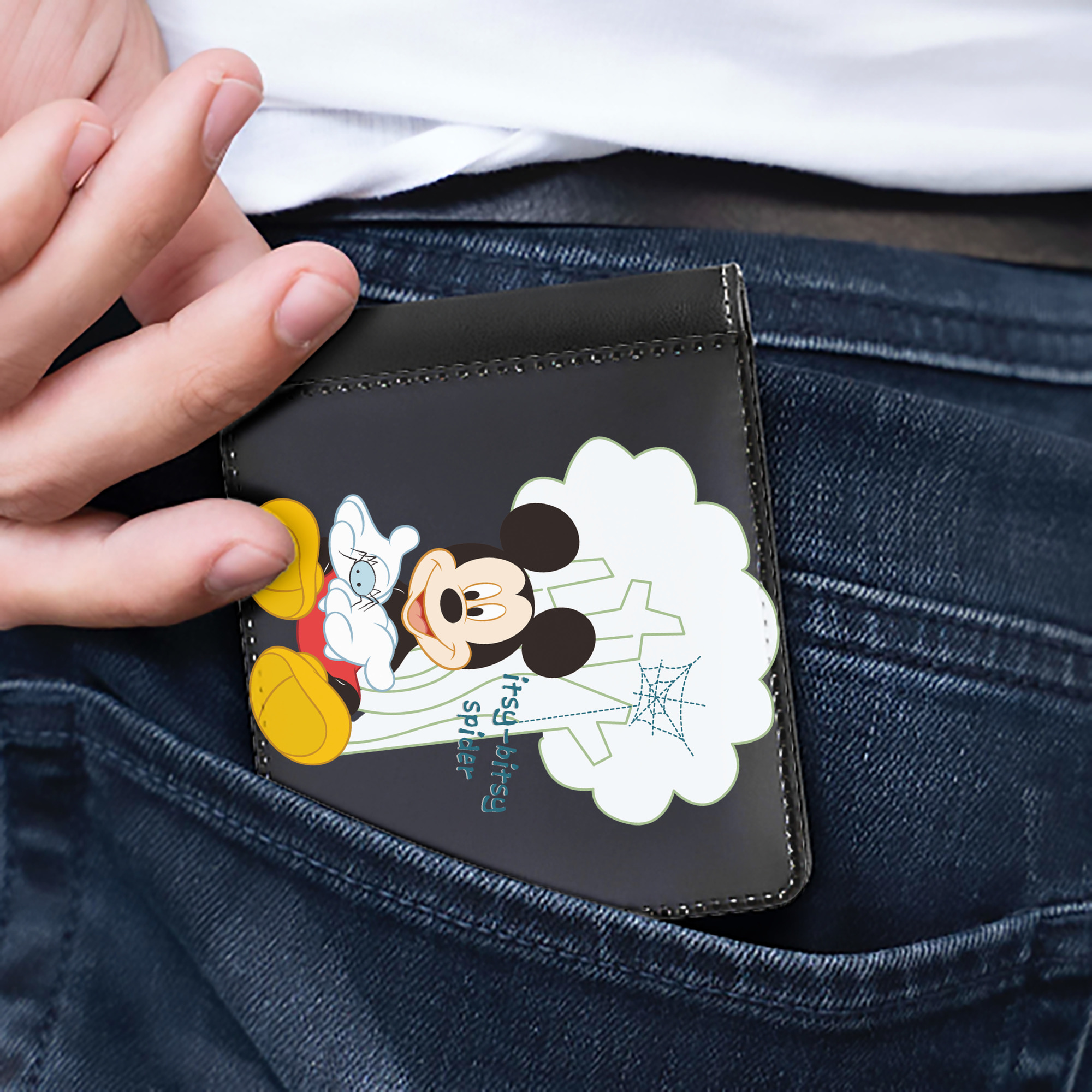 （画像用） ミッキーマウス Mickey Mouse 二つ折り革財布