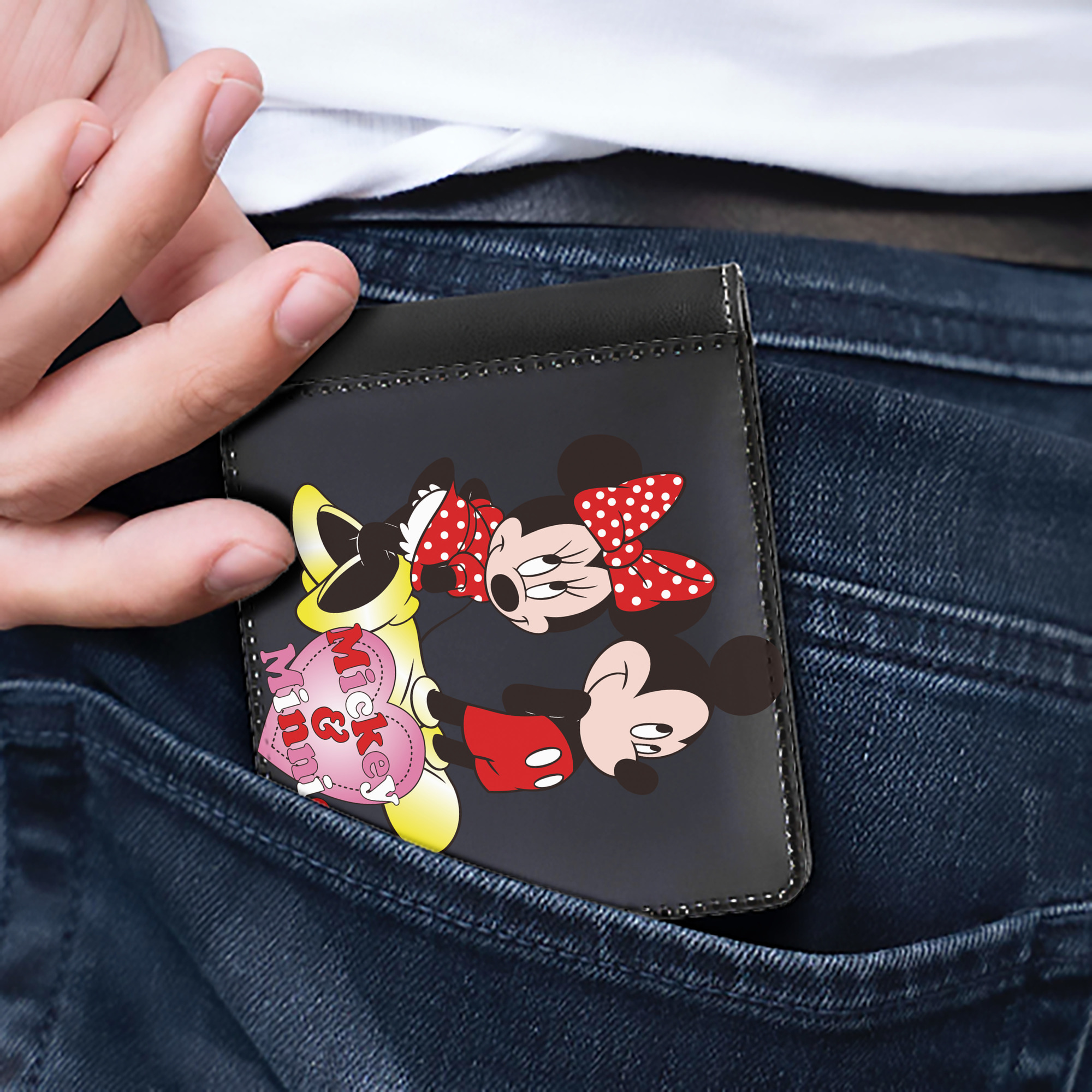 （画像用） ミッキーマウス Mickey Mouse 二つ折り革財布