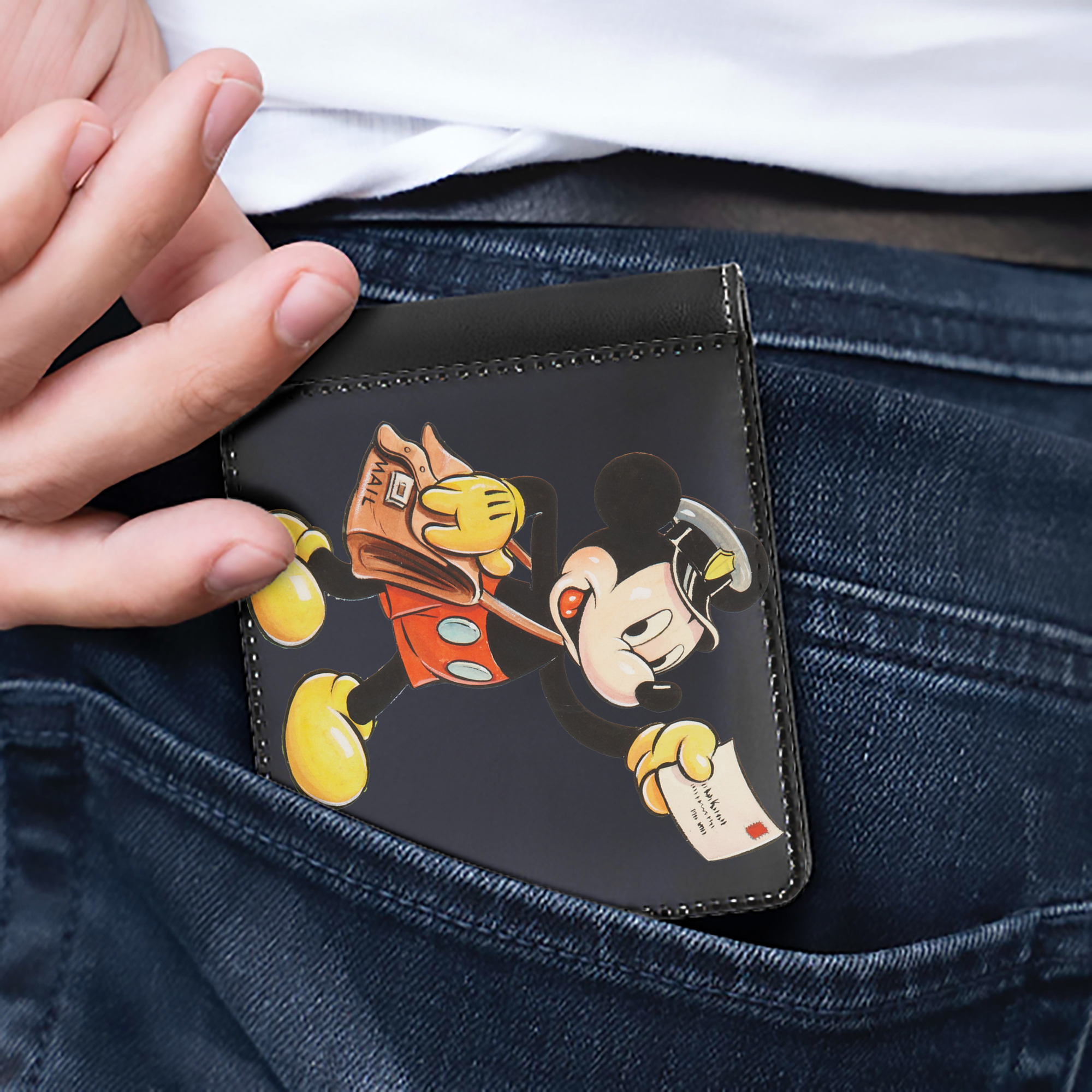 （画像用） ミッキーマウス Mickey Mouse 二つ折り革財布