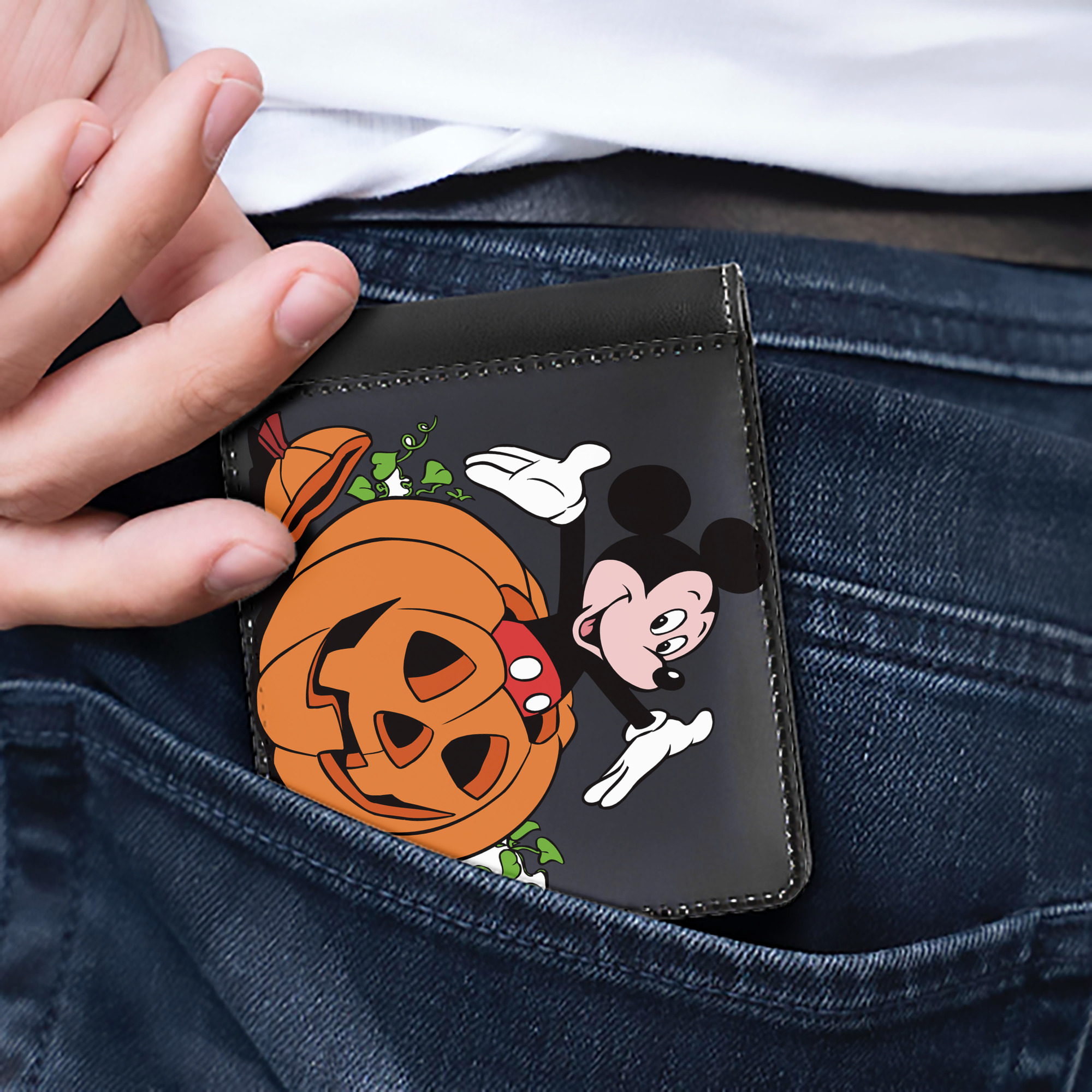 （画像用） ミッキーマウス Mickey Mouse 二つ折り革財布