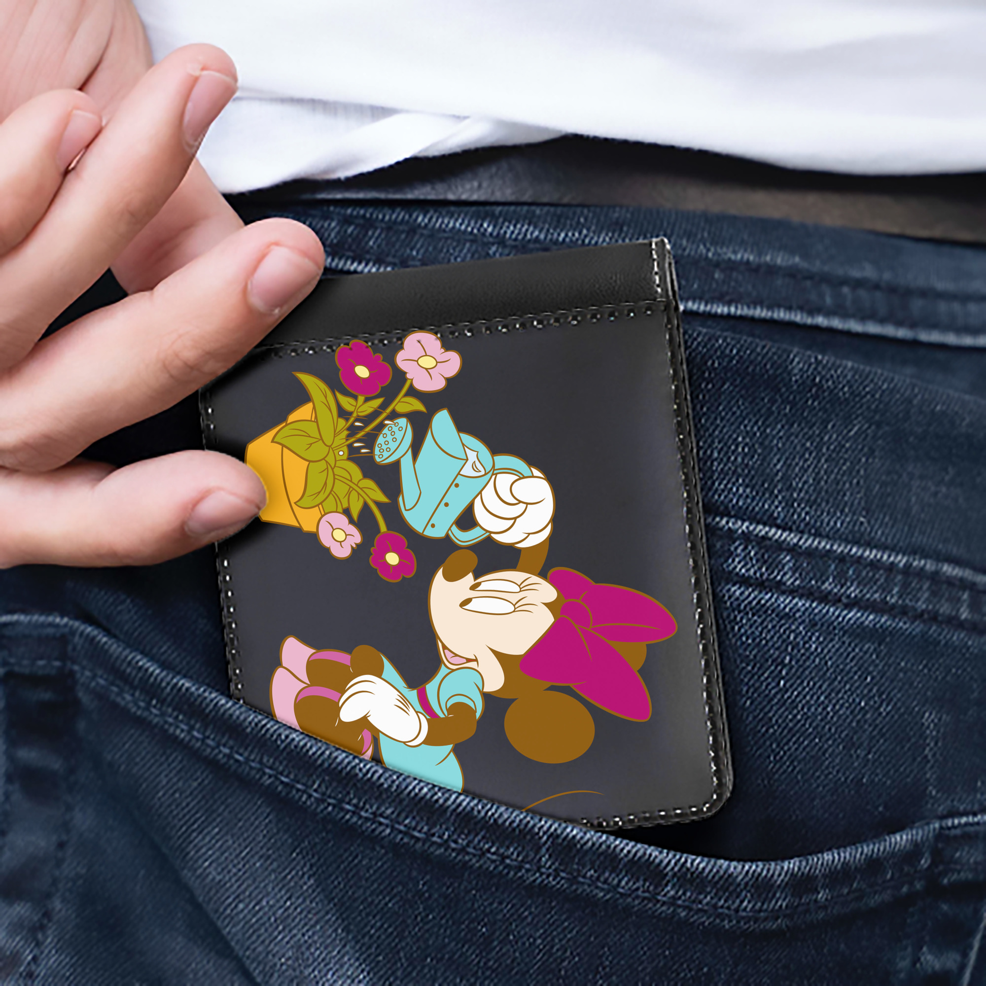 （画像用） ミッキーマウス Mickey Mouse 二つ折り革財布
