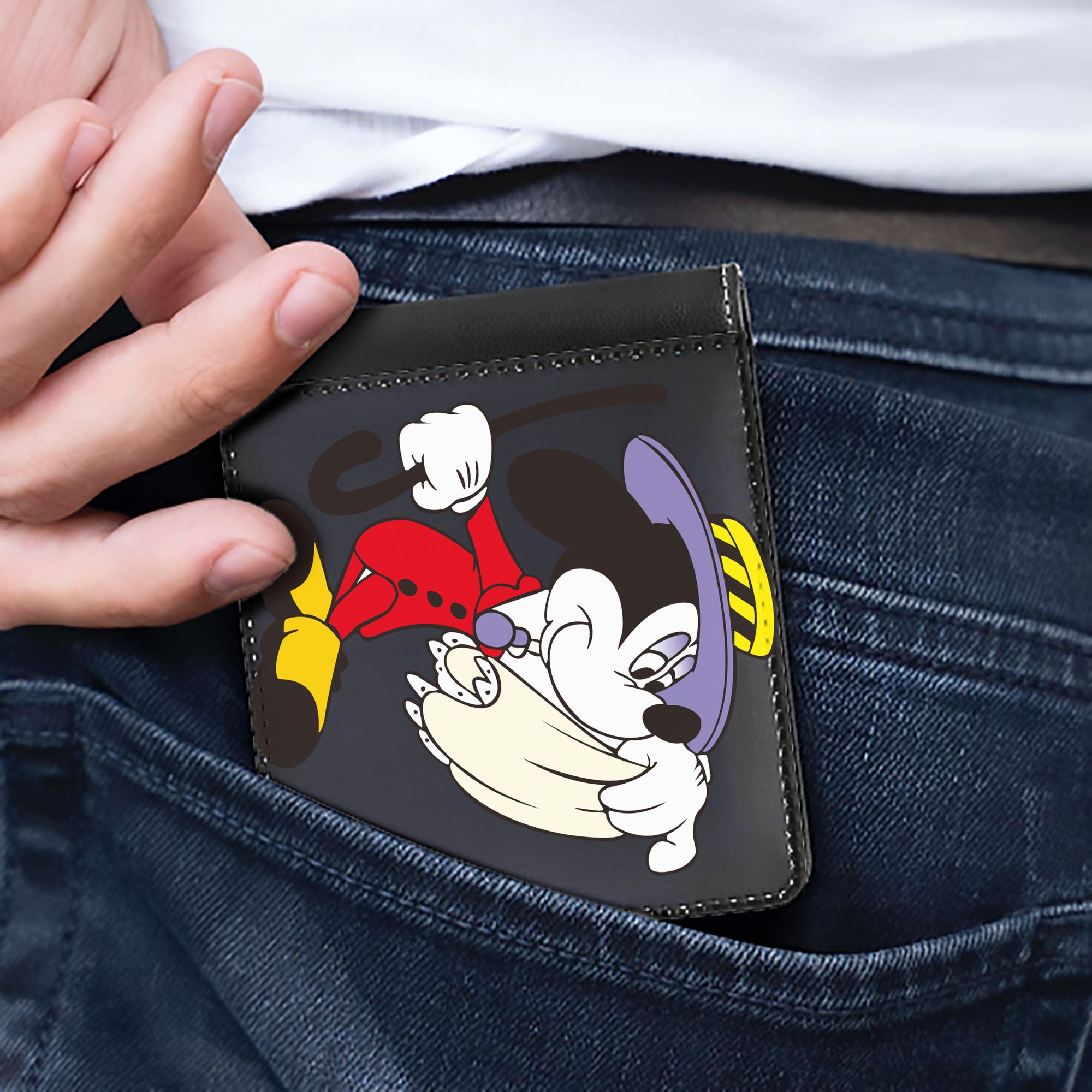 （画像用） ミッキーマウス Mickey Mouse 二つ折り革財布