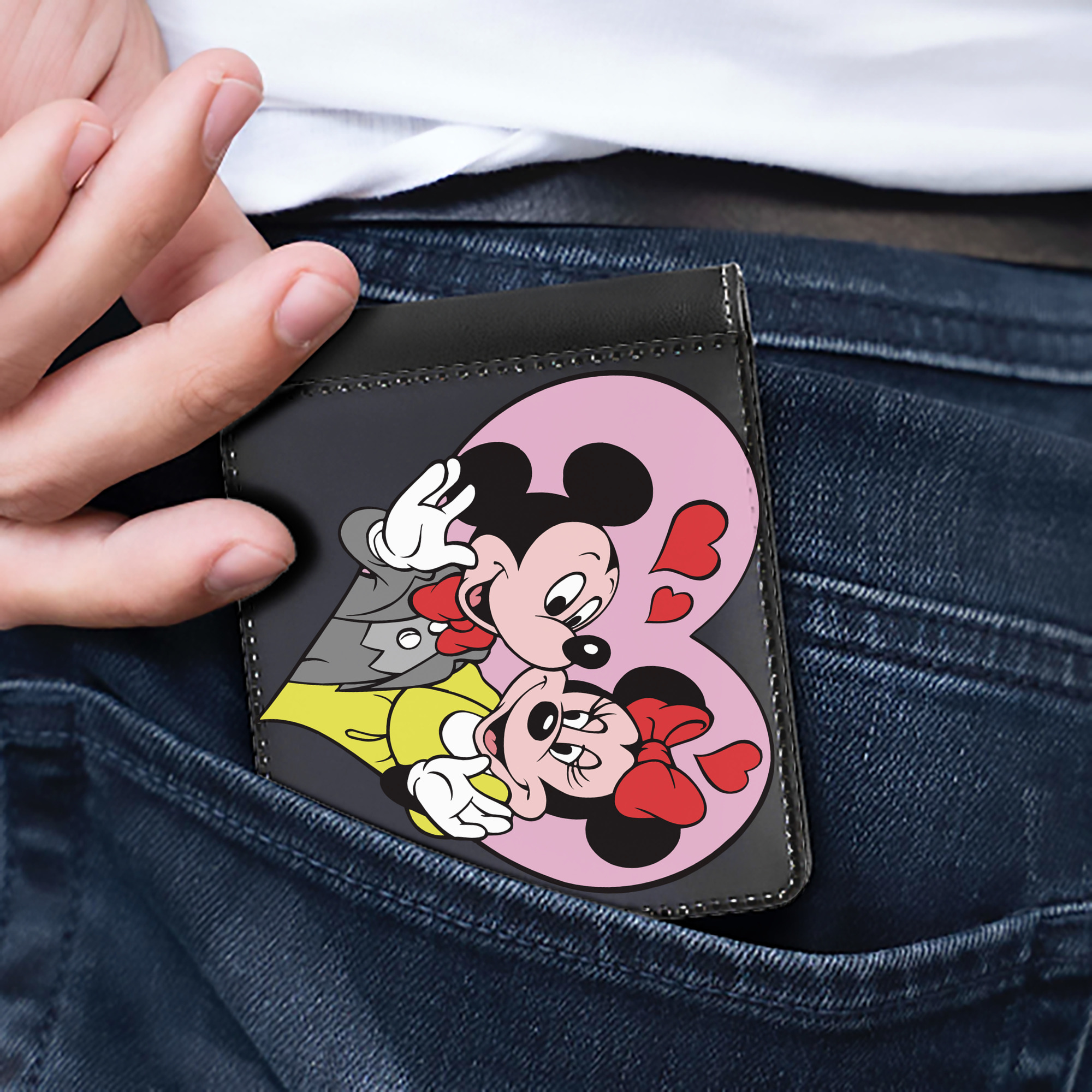 （画像用） ミッキーマウス Mickey Mouse 二つ折り革財布