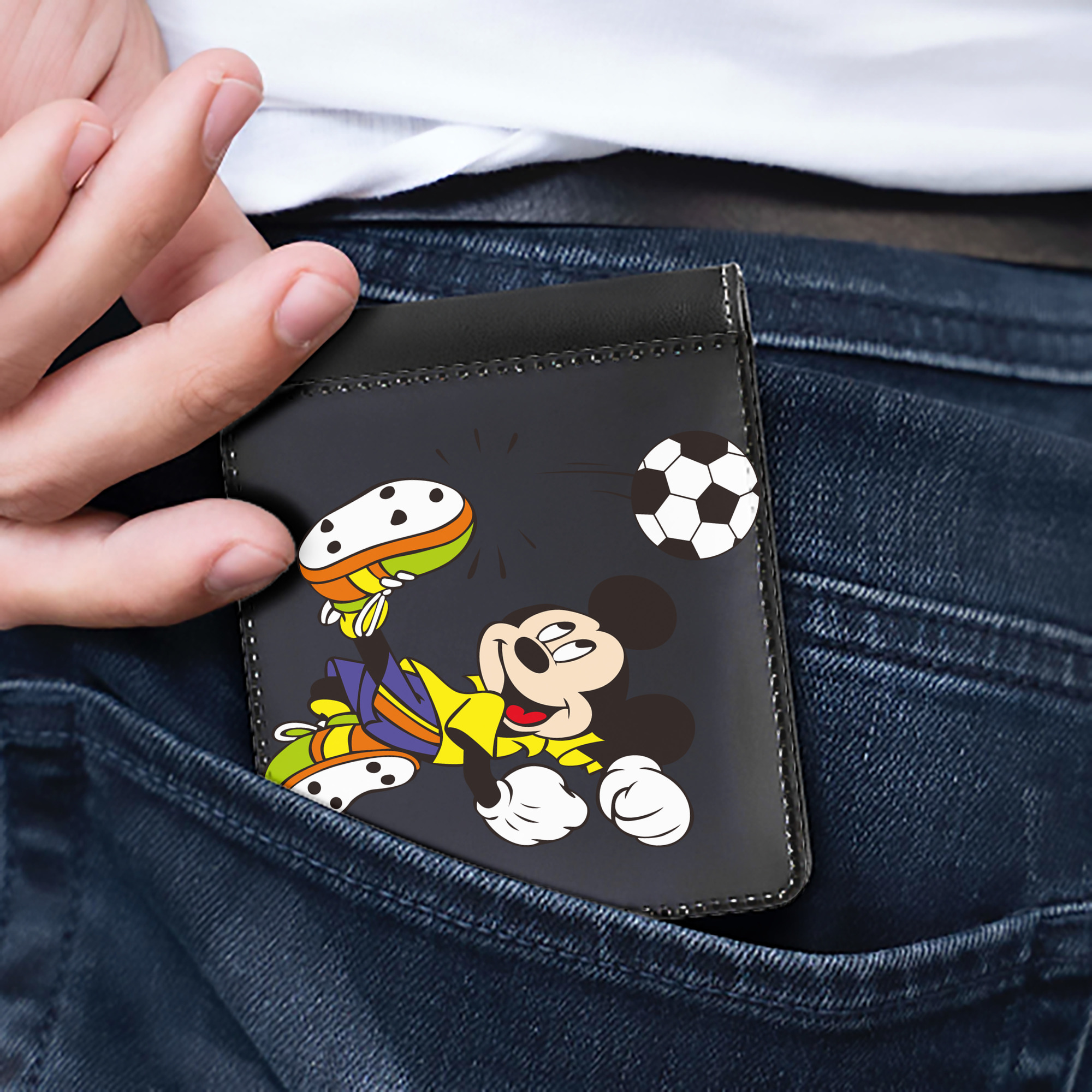 （画像用） ミッキーマウス Mickey Mouse 二つ折り革財布