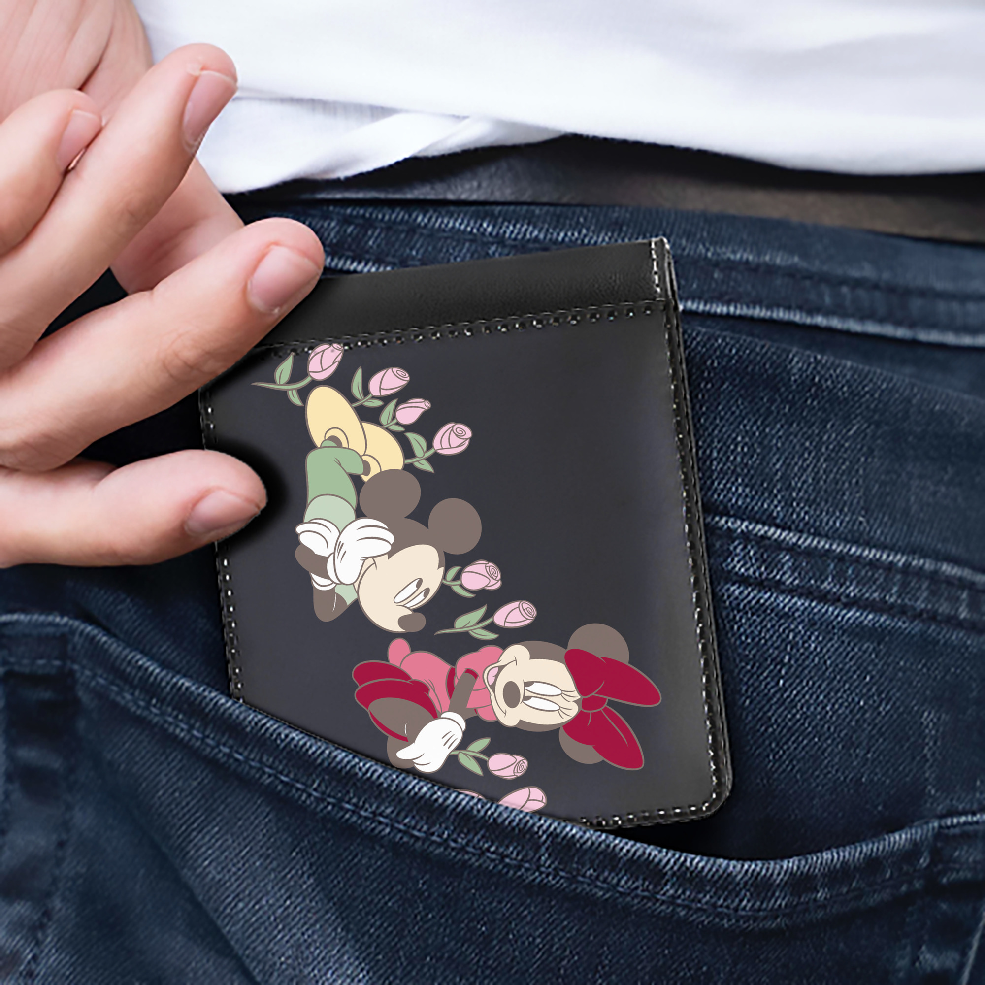 （画像用） ミッキーマウス Mickey Mouse 二つ折り革財布