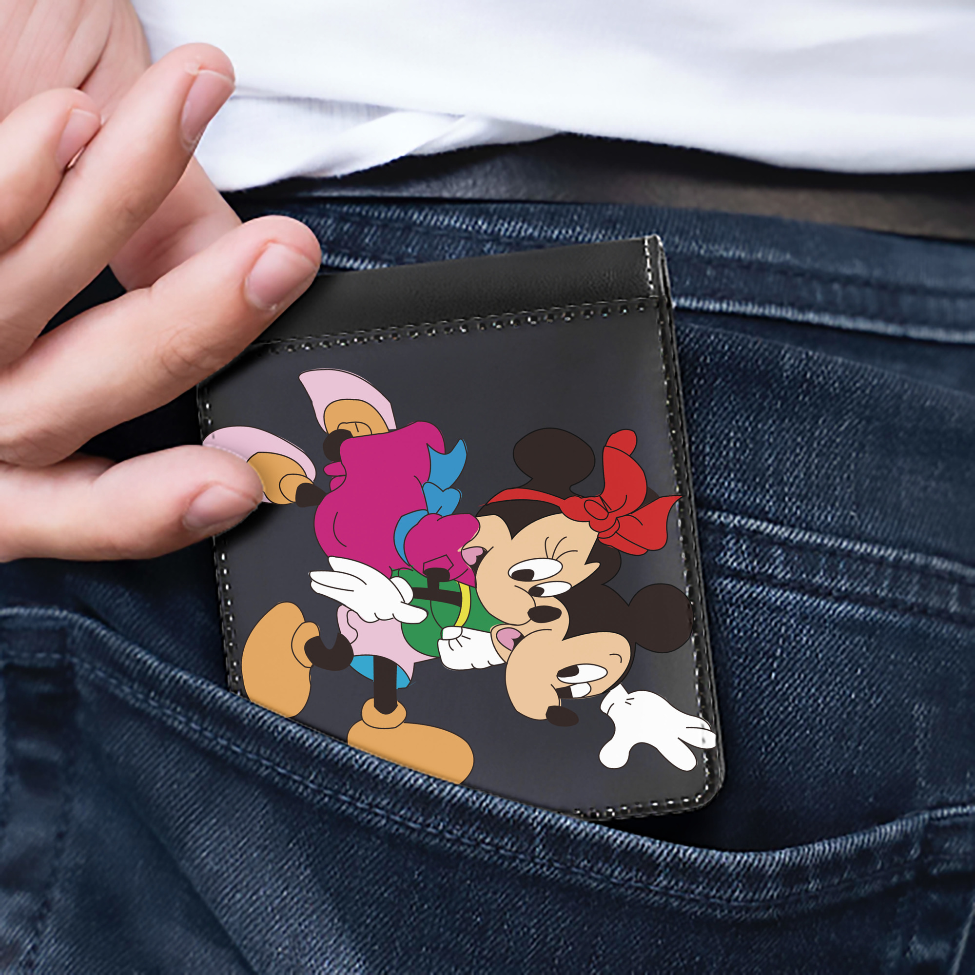 （画像用） ミッキーマウス Mickey Mouse 二つ折り革財布