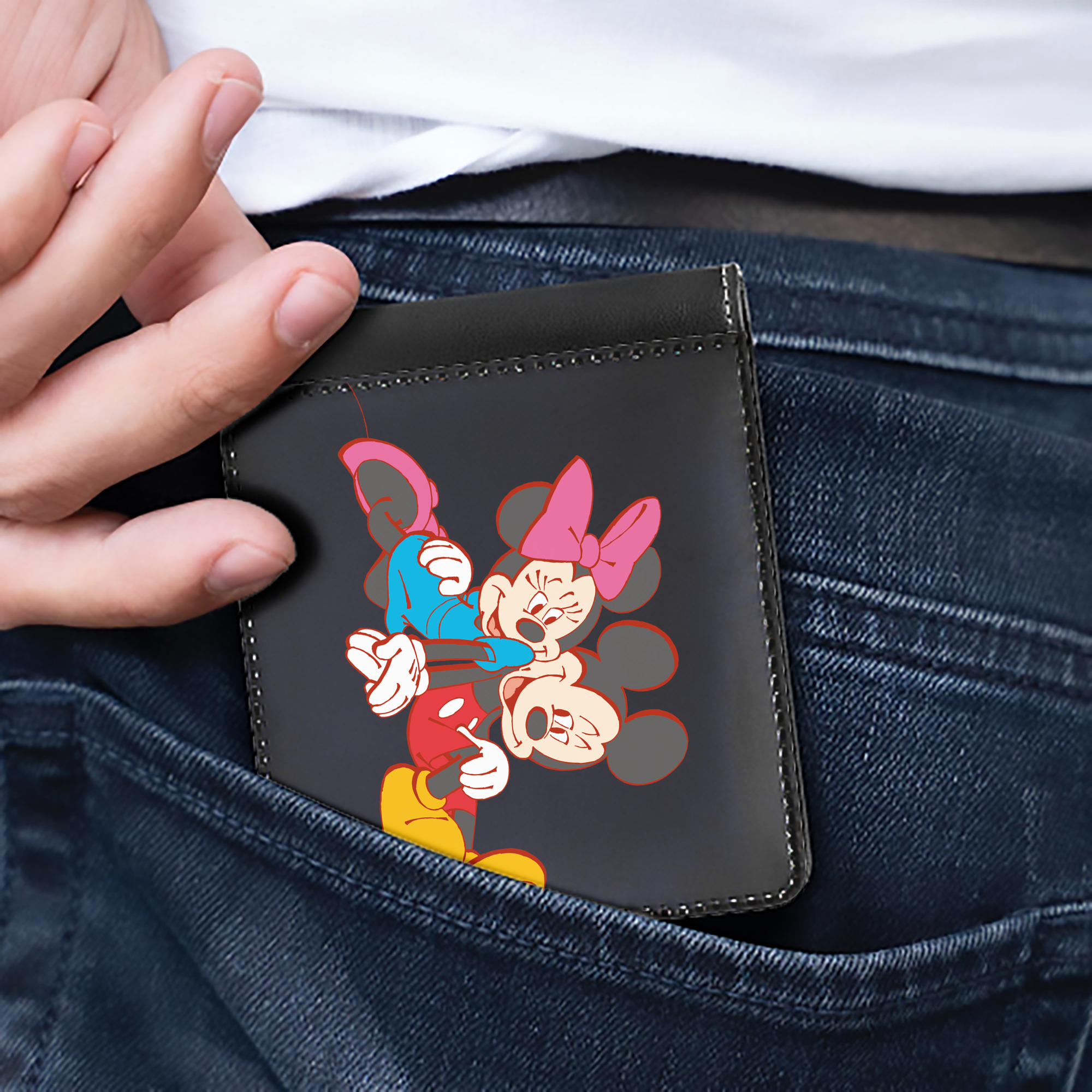（画像用） ミッキーマウス Mickey Mouse 二つ折り革財布