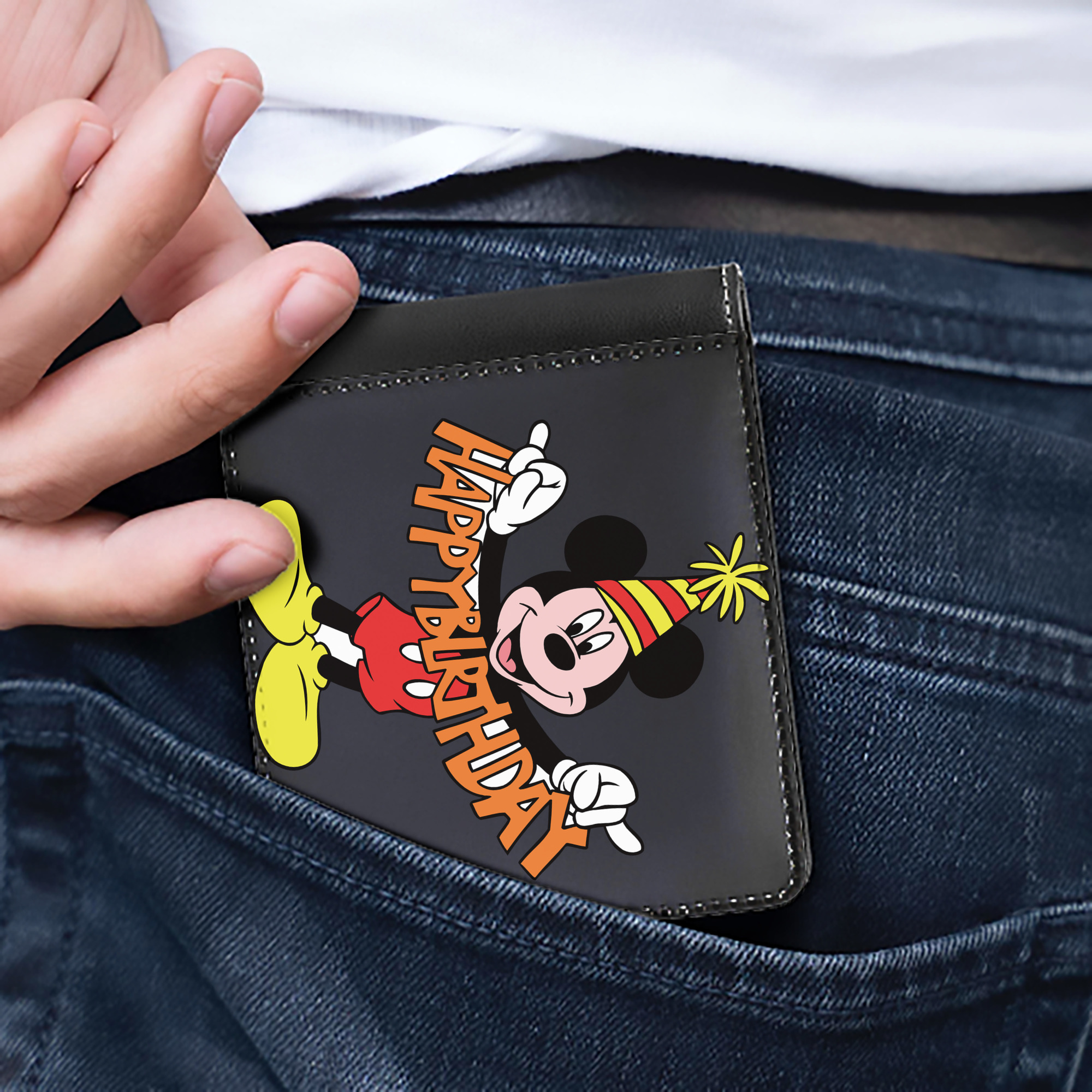 （画像用） ミッキーマウス Mickey Mouse 二つ折り革財布