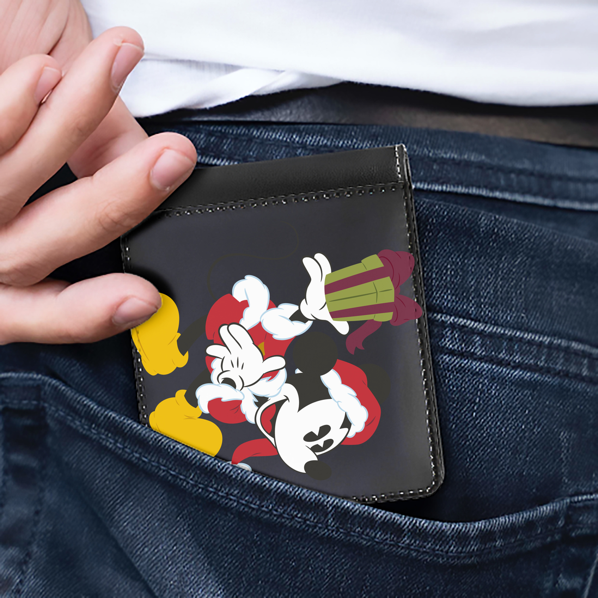 （画像用） ミッキーマウス Mickey Mouse 二つ折り革財布