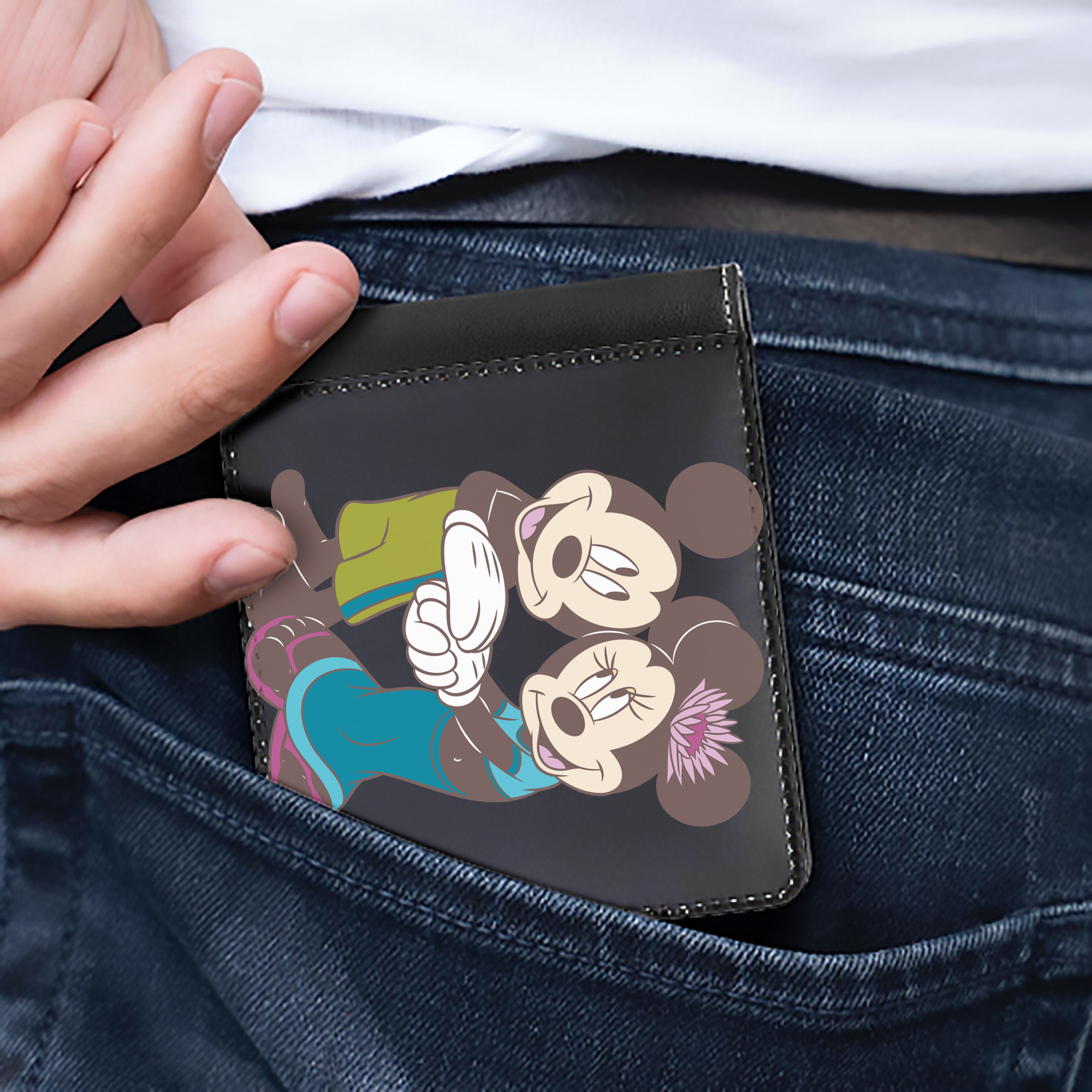 （画像用） ミッキーマウス Mickey Mouse 二つ折り革財布