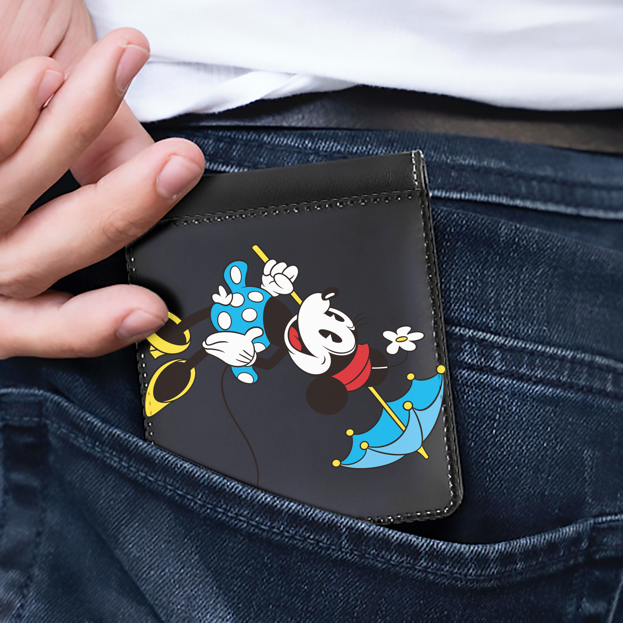 （画像用） ミッキーマウス Mickey Mouse 二つ折り革財布