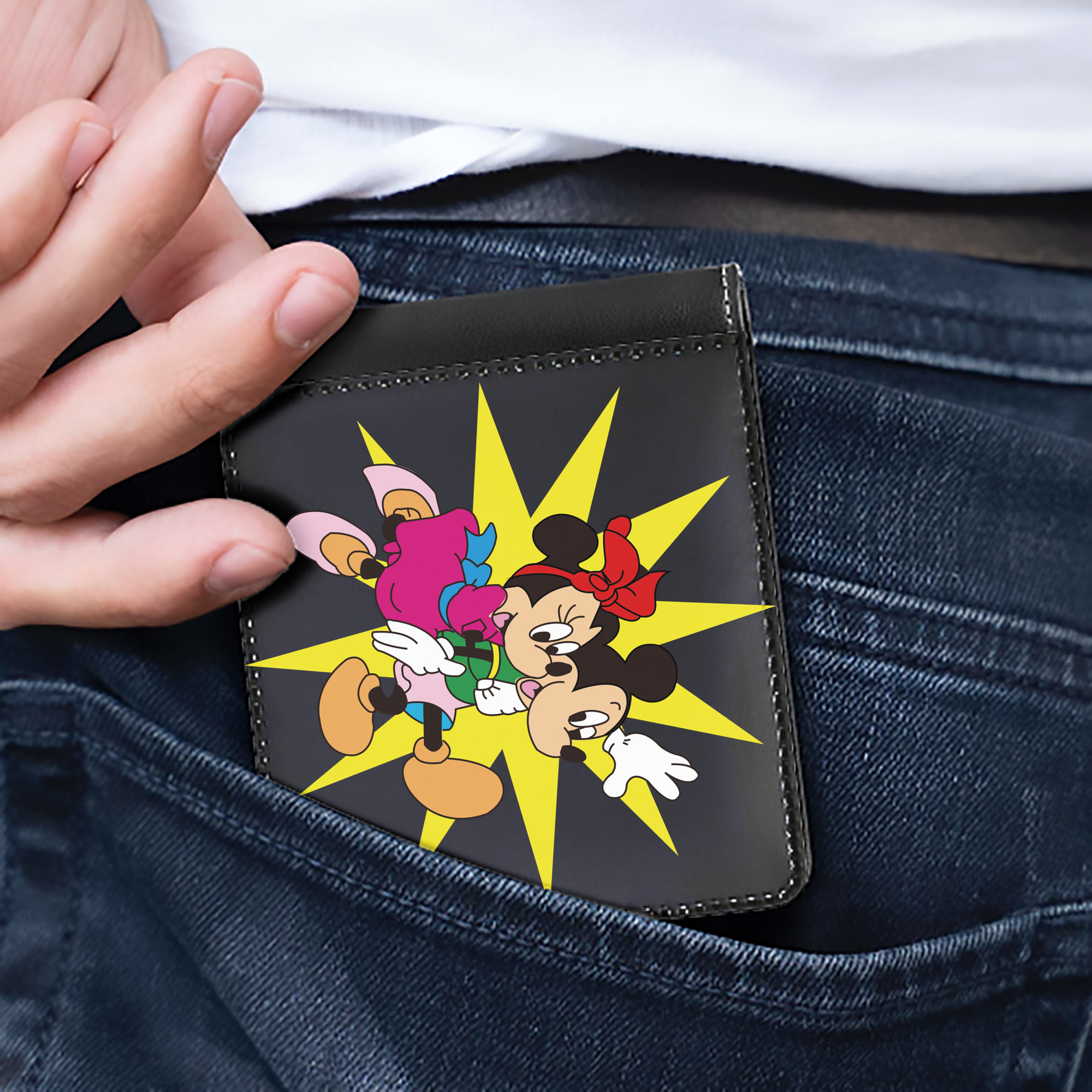 （画像用） ミッキーマウス Mickey Mouse 二つ折り革財布