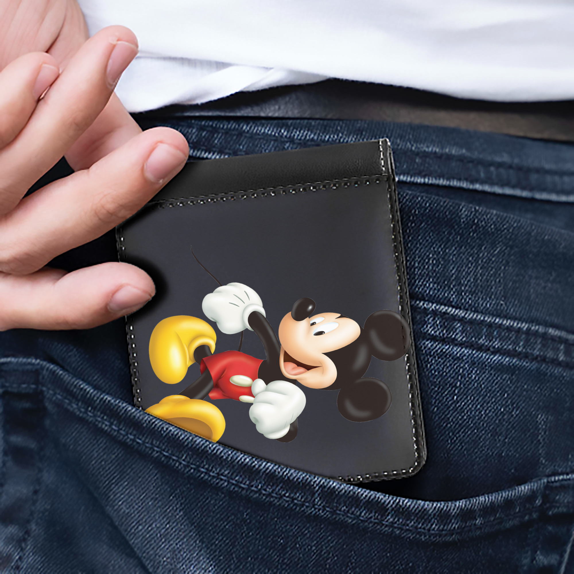 （画像用） ミッキーマウス Mickey Mouse 二つ折り革財布