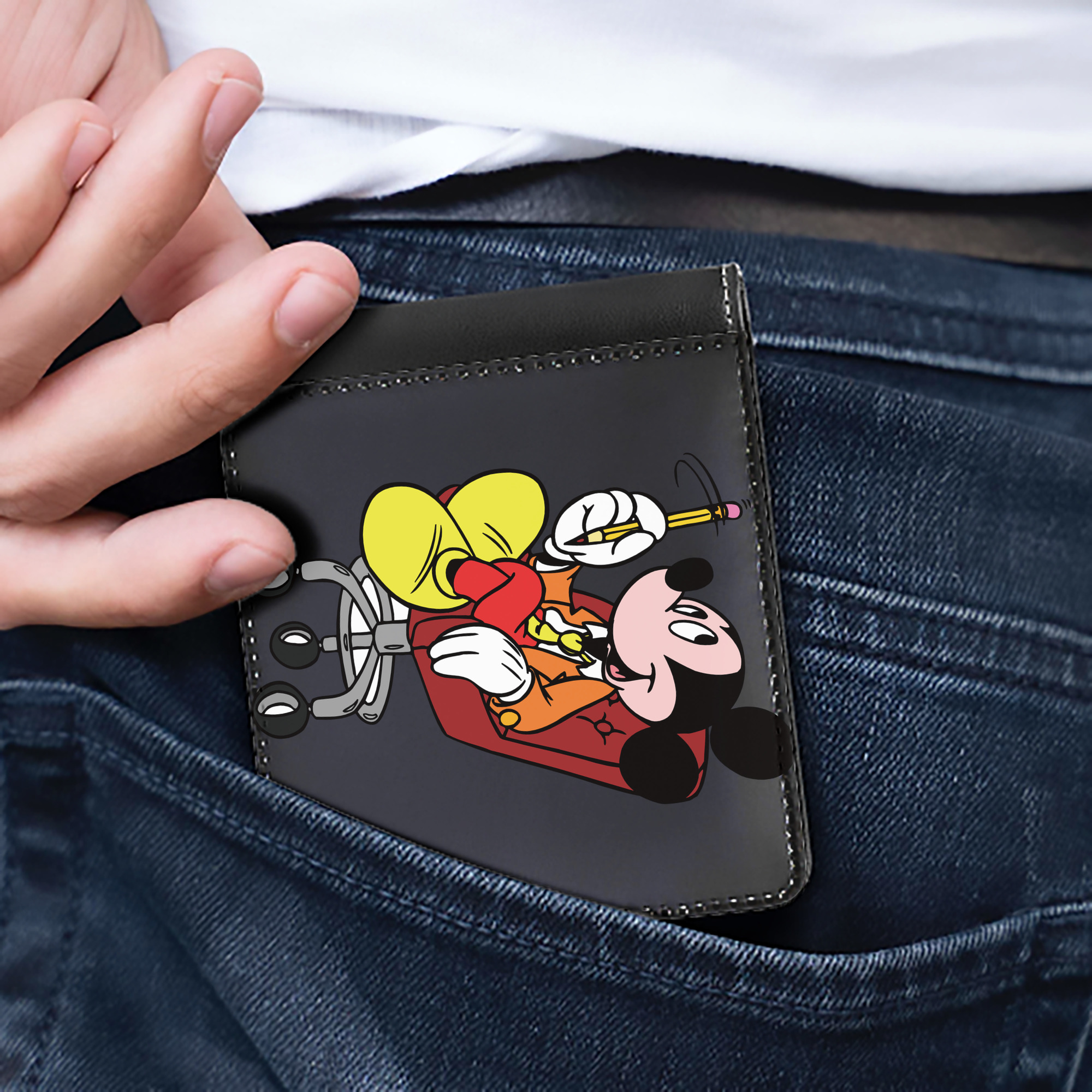 （画像用） ミッキーマウス Mickey Mouse 二つ折り革財布