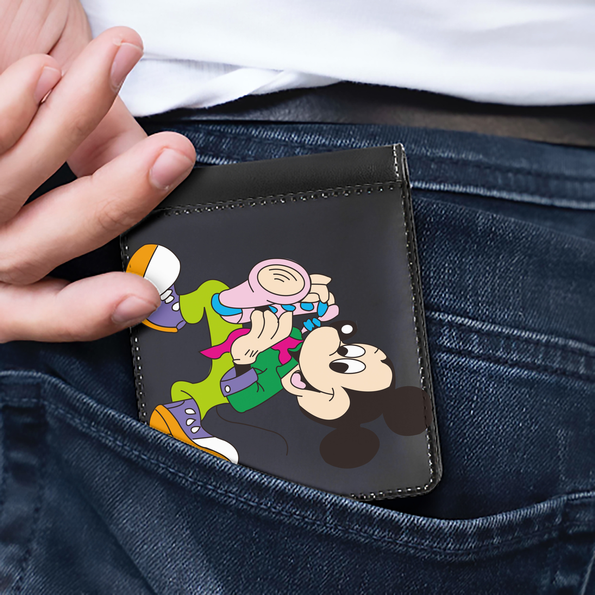 （画像用） ミッキーマウス Mickey Mouse 二つ折り革財布