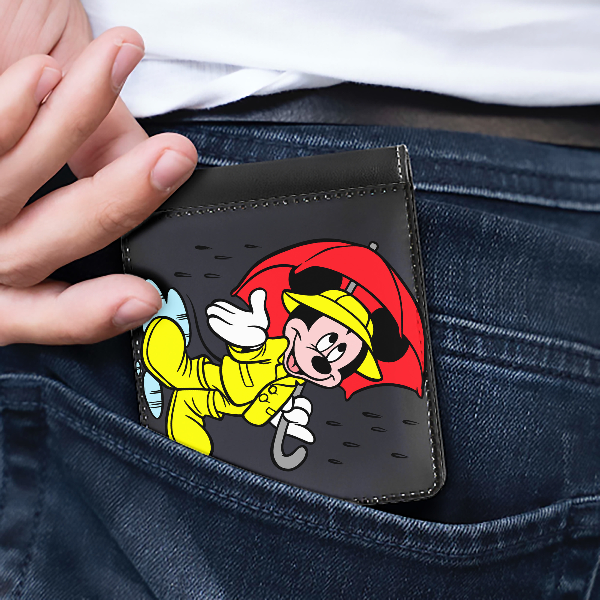 （画像用） ミッキーマウス Mickey Mouse 二つ折り革財布