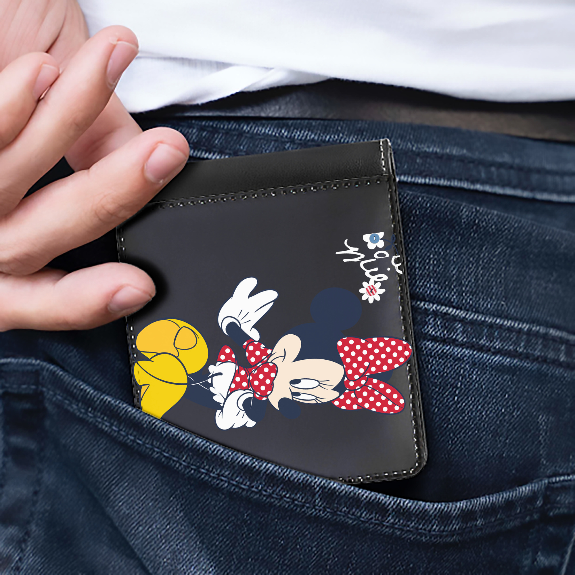（画像用） ミッキーマウス Mickey Mouse 二つ折り革財布