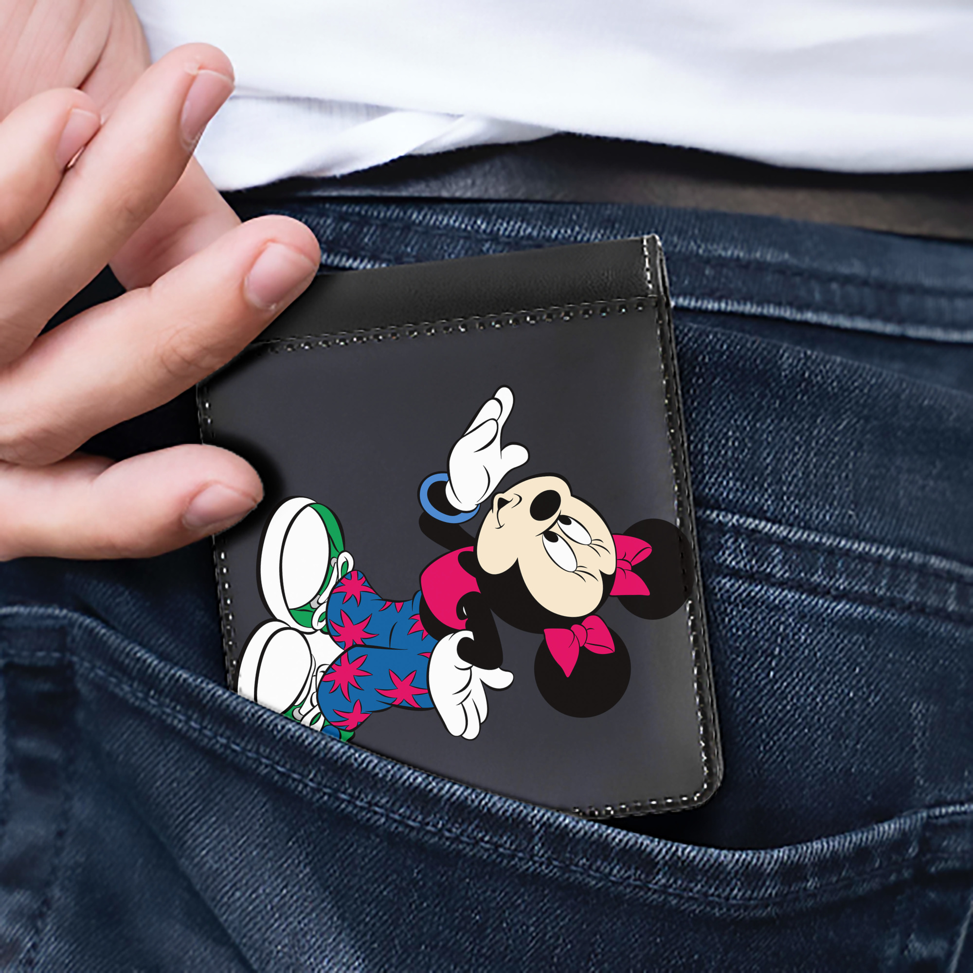 （画像用） ミッキーマウス Mickey Mouse 二つ折り革財布