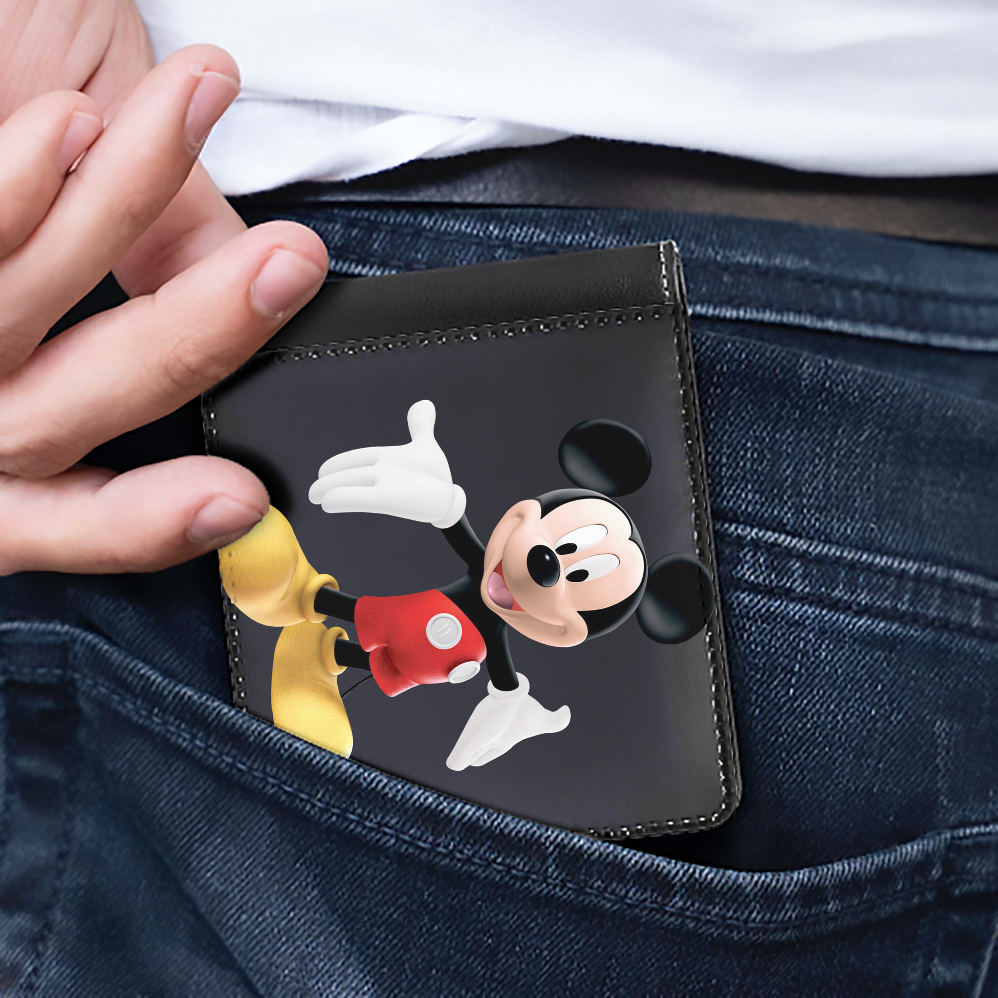 （画像用） ミッキーマウス Mickey Mouse 二つ折り革財布