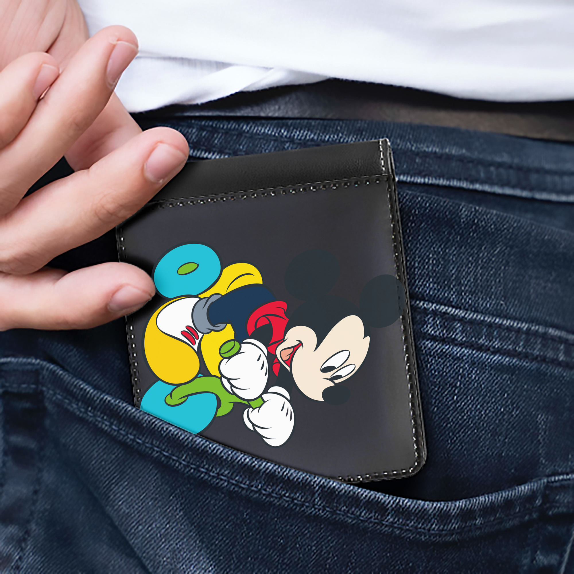 （画像用） ミッキーマウス Mickey Mouse 二つ折り革財布