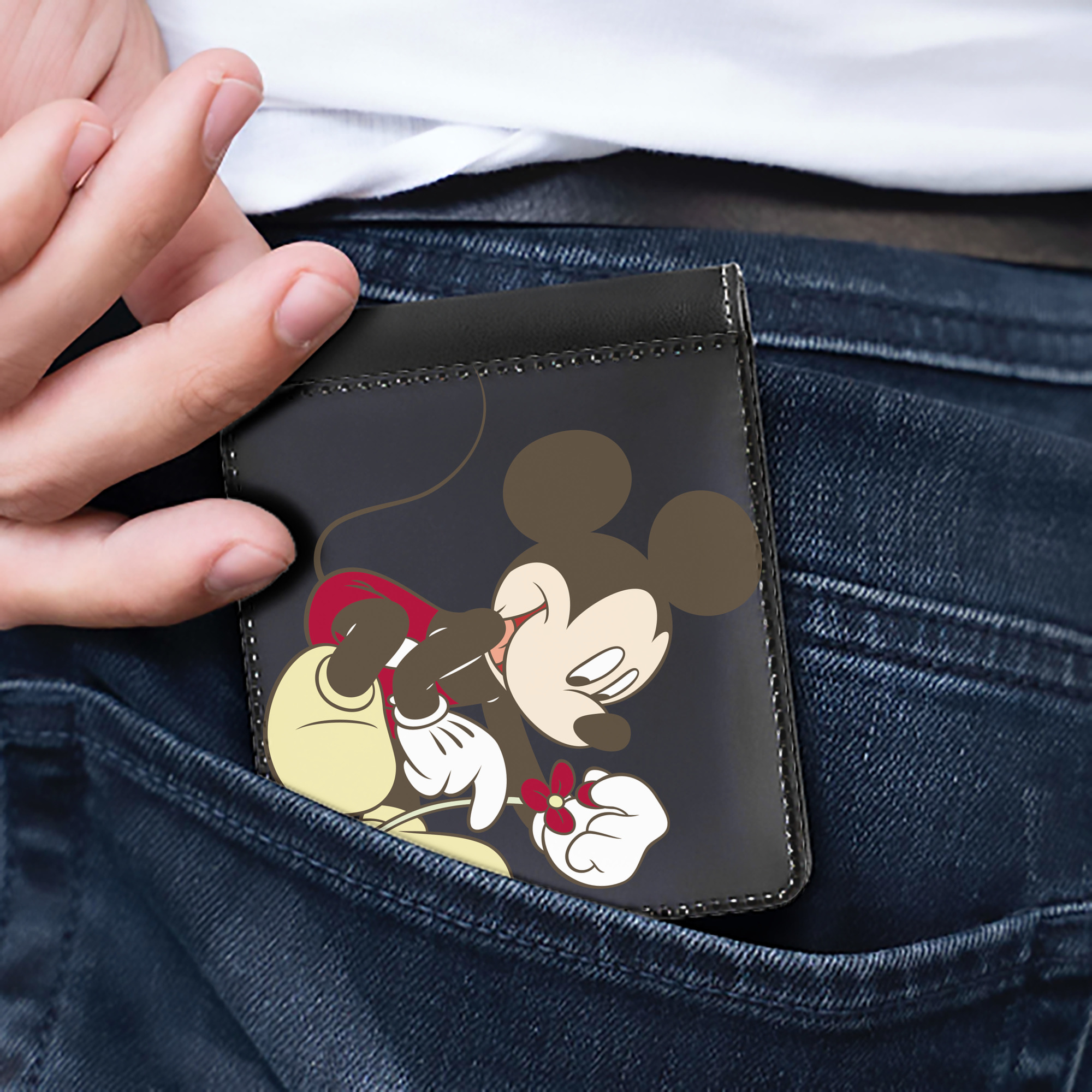 （画像用） ミッキーマウス Mickey Mouse 二つ折り革財布