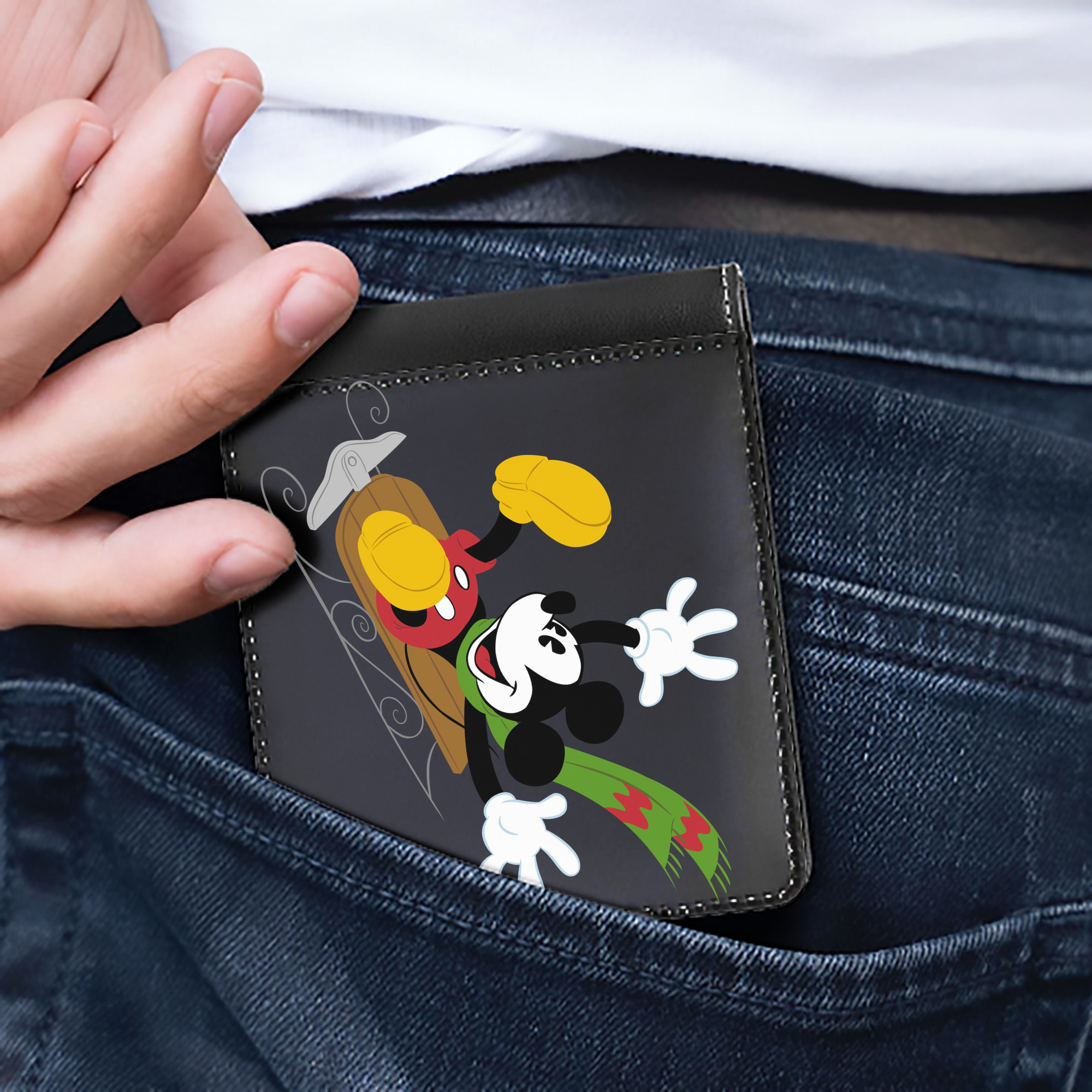 （画像用） ミッキーマウス Mickey Mouse 二つ折り革財布