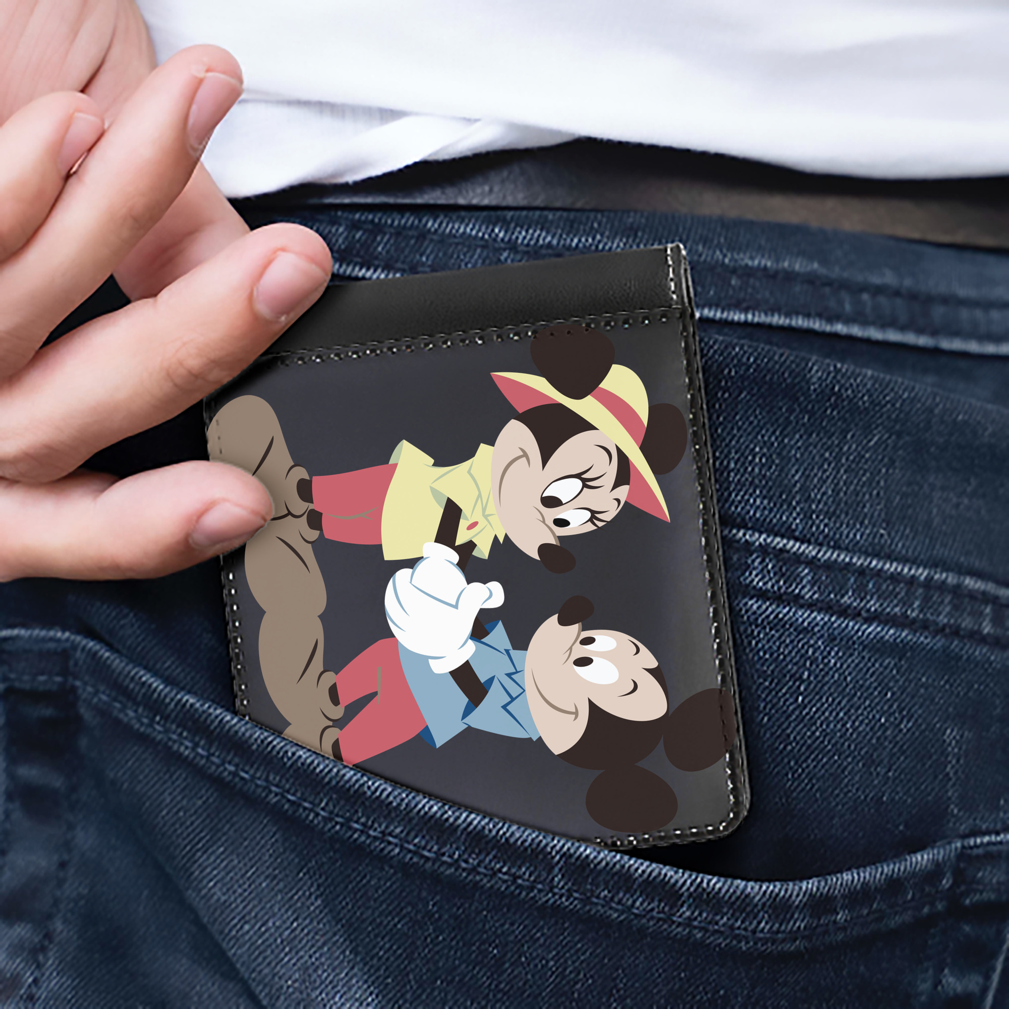 （画像用） ミッキーマウス Mickey Mouse 二つ折り革財布