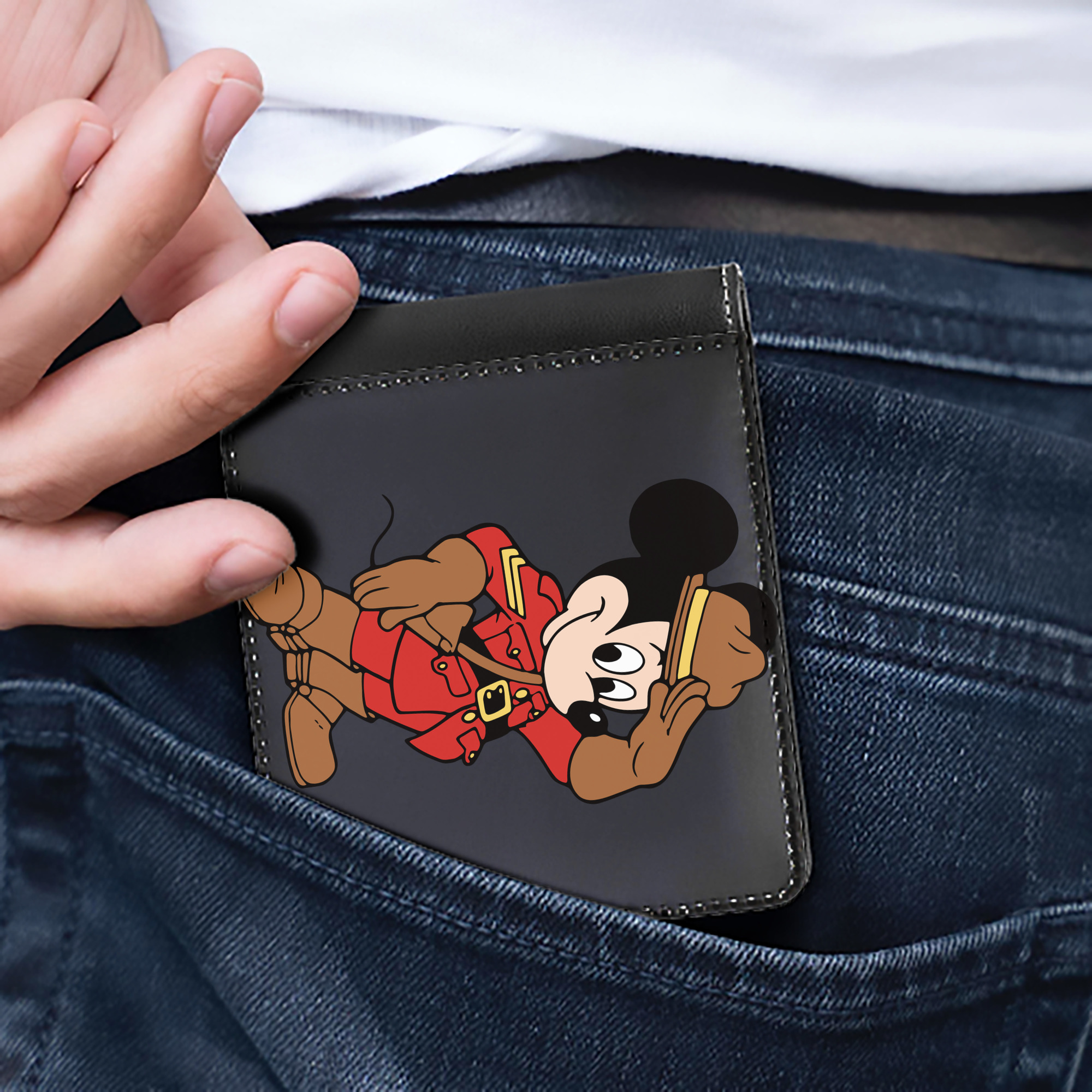 （画像用） ミッキーマウス Mickey Mouse 二つ折り革財布