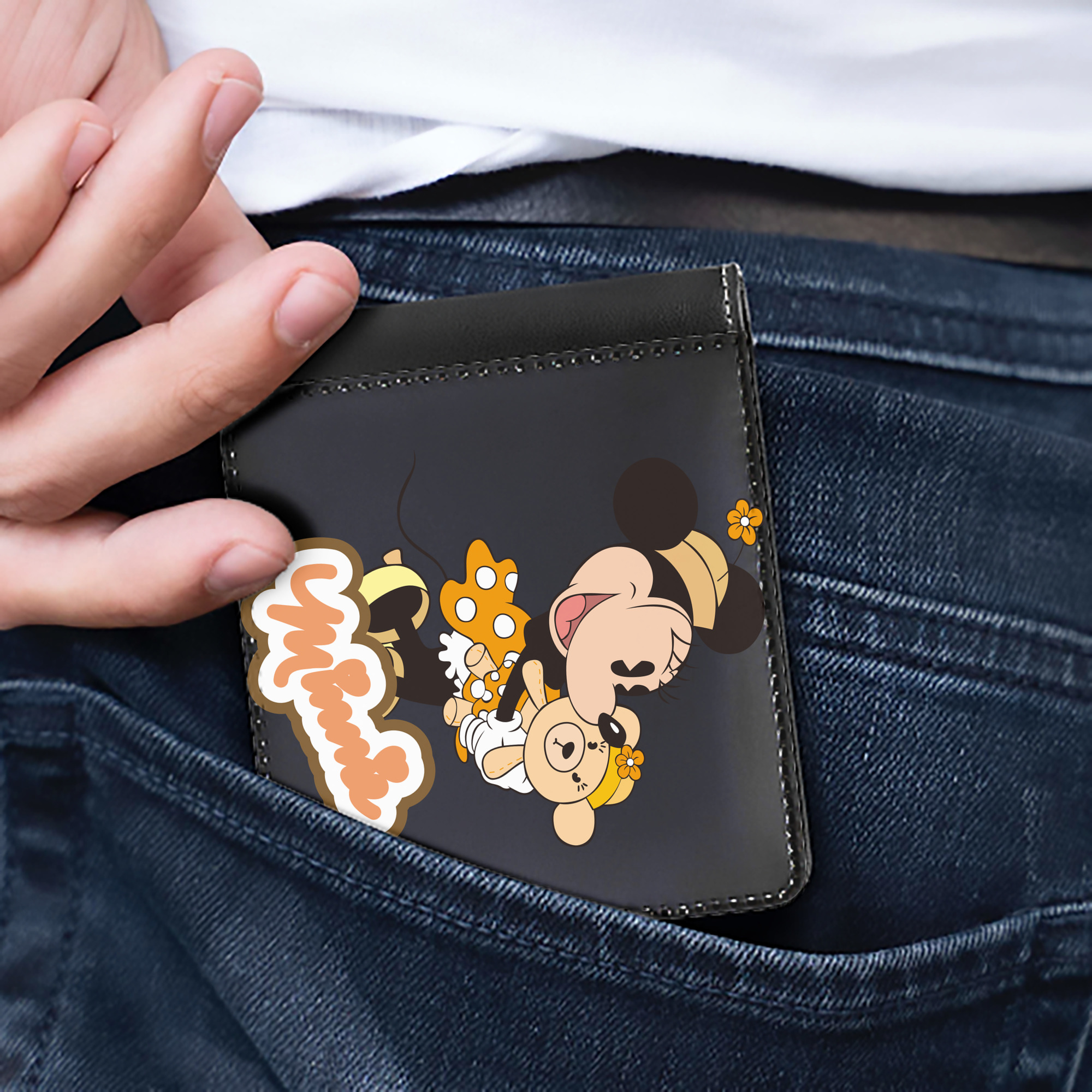 （画像用） ミッキーマウス Mickey Mouse 二つ折り革財布