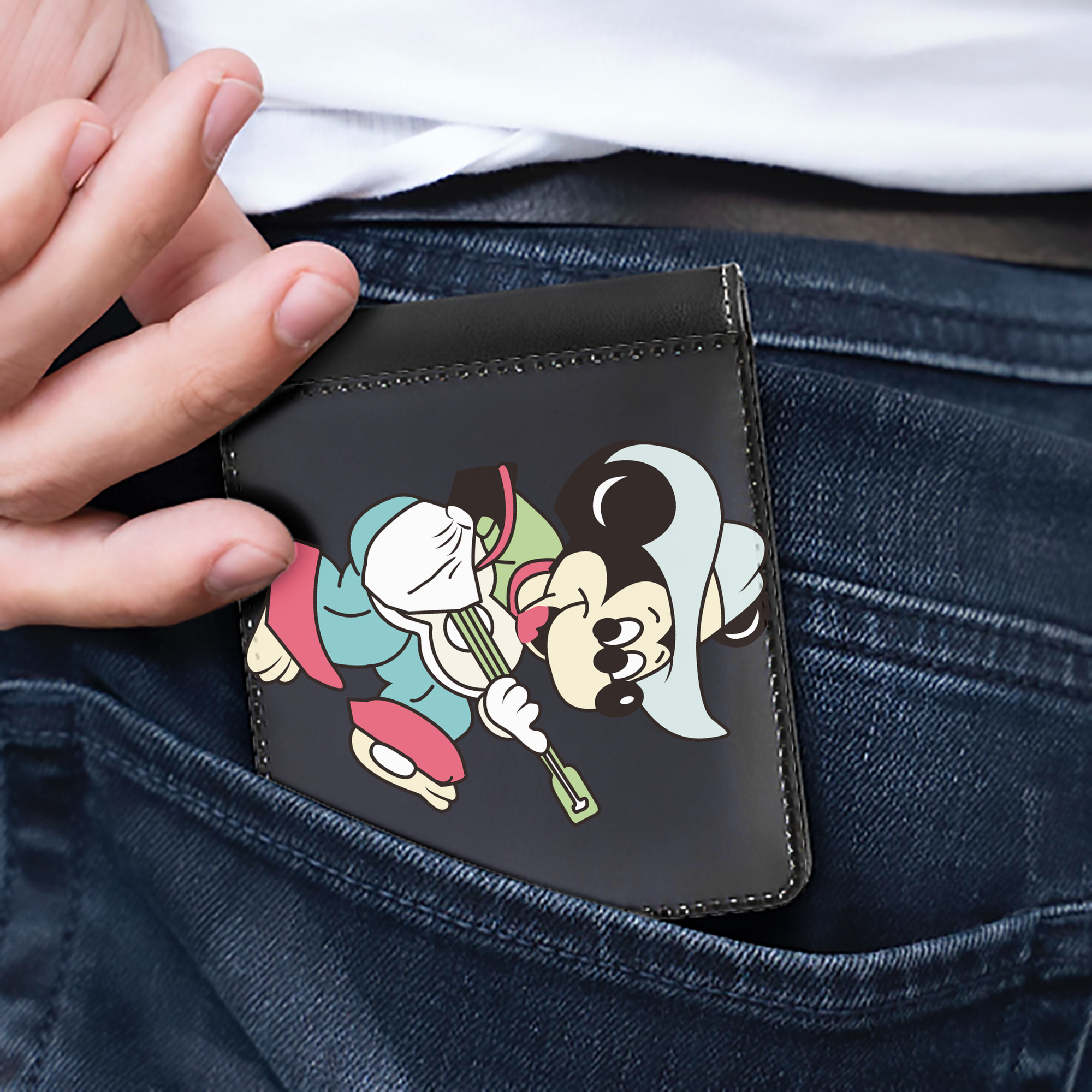 （画像用） ミッキーマウス Mickey Mouse 二つ折り革財布