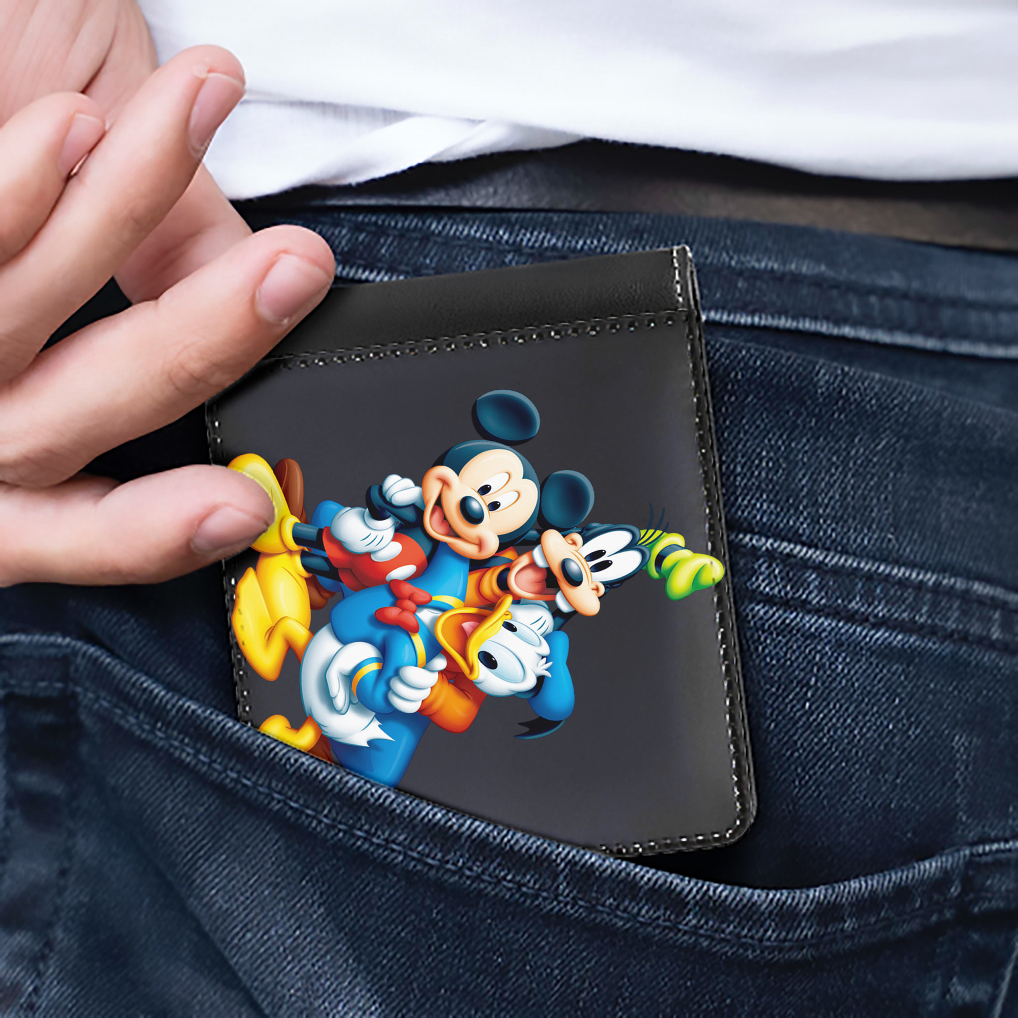 （画像用） ミッキーマウス Mickey Mouse 二つ折り革財布