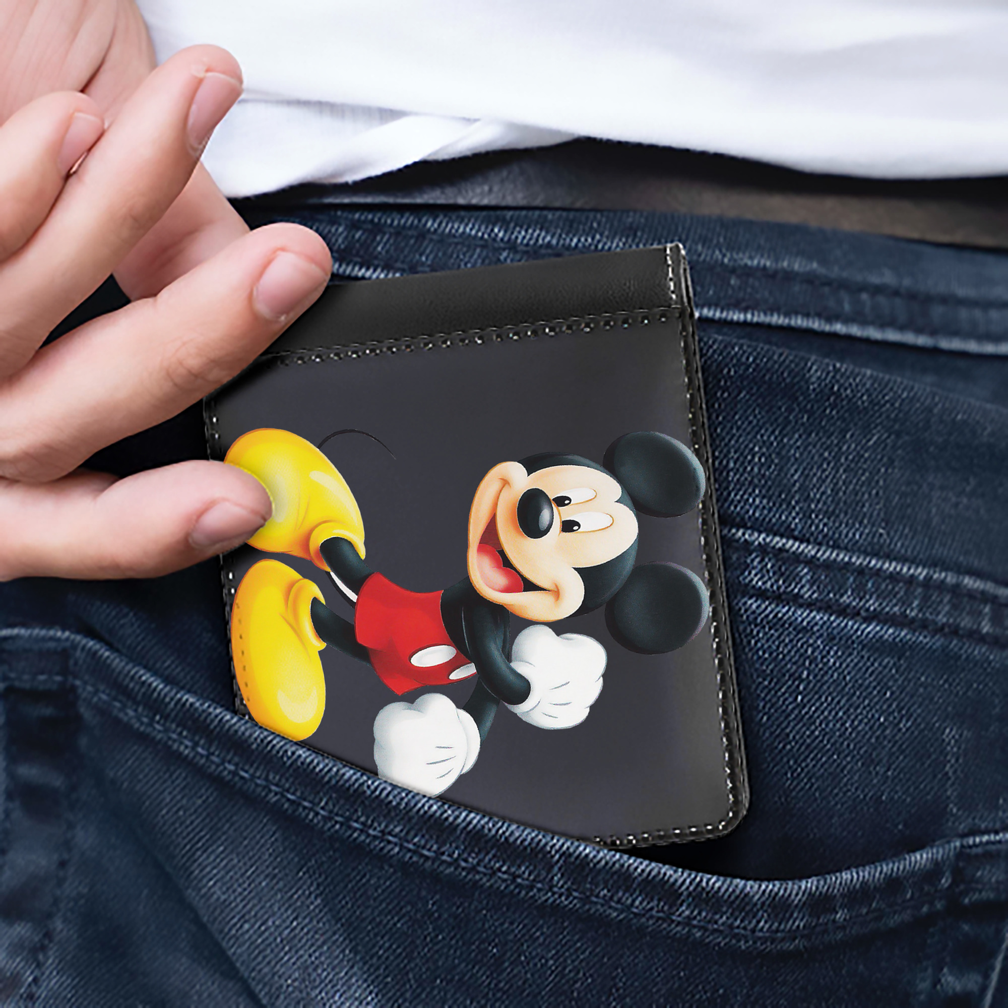 （画像用） ミッキーマウス Mickey Mouse 二つ折り革財布