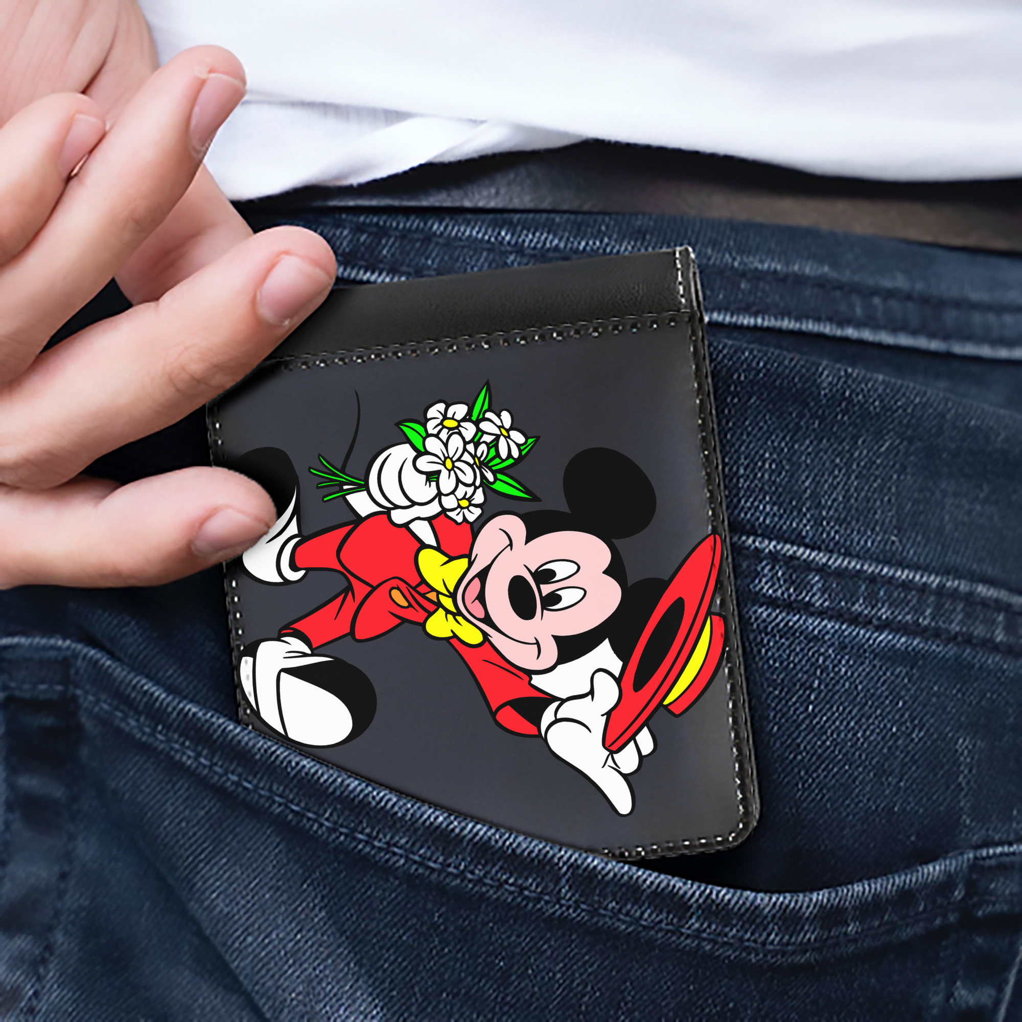 （画像用） ミッキーマウス Mickey Mouse 二つ折り革財布