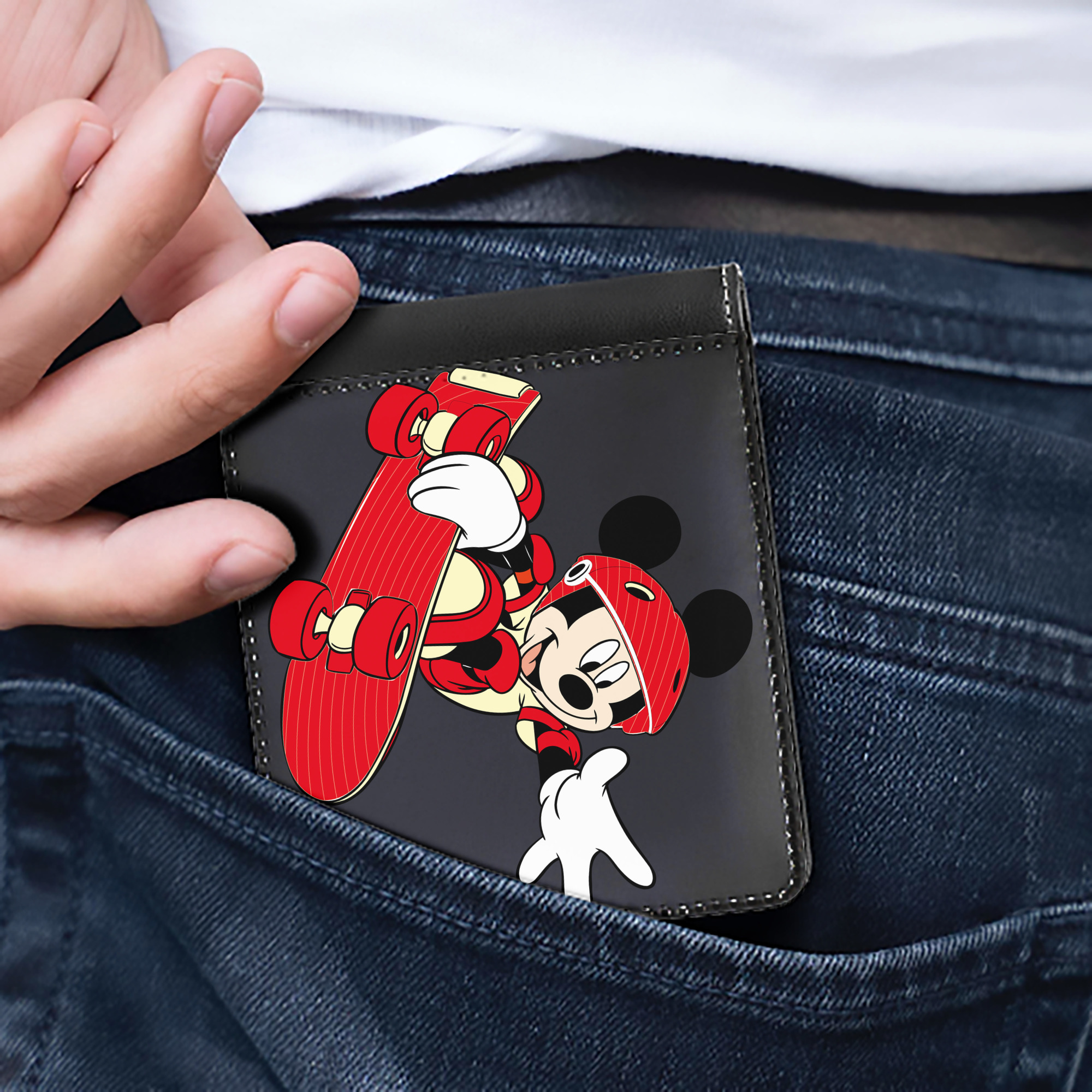 （画像用） ミッキーマウス Mickey Mouse 二つ折り革財布
