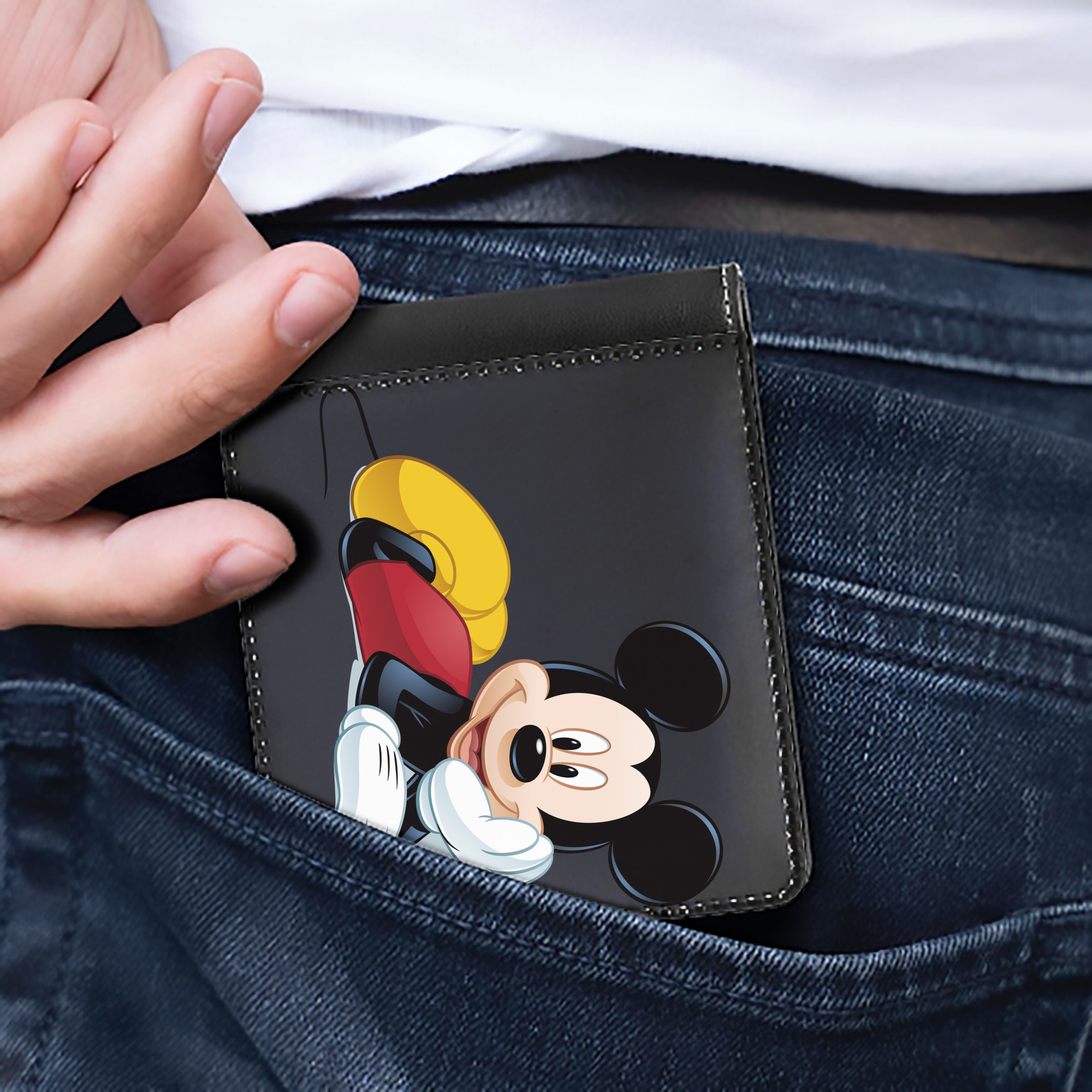 （画像用） ミッキーマウス Mickey Mouse 二つ折り革財布