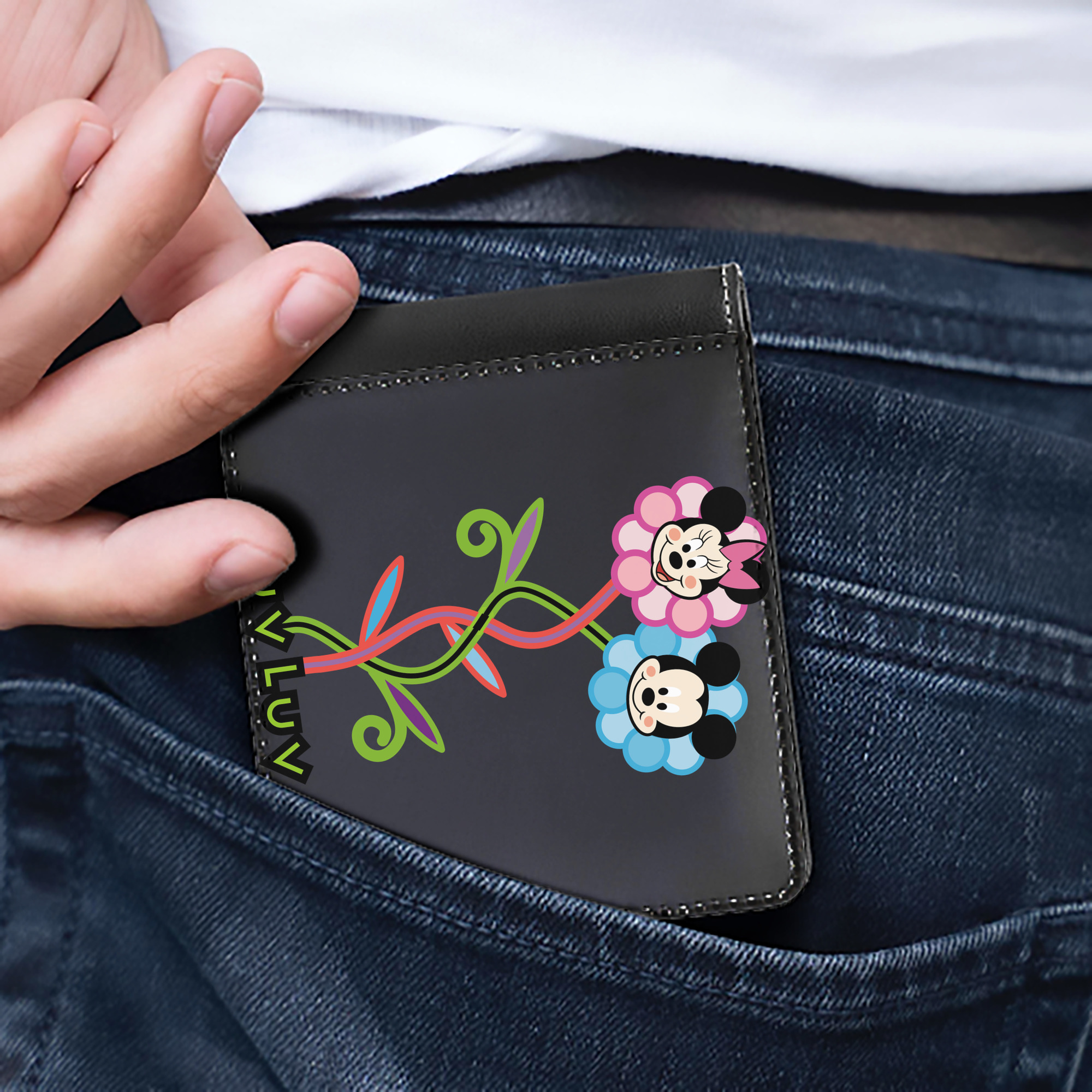 （画像用） ミッキーマウス Mickey Mouse 二つ折り革財布