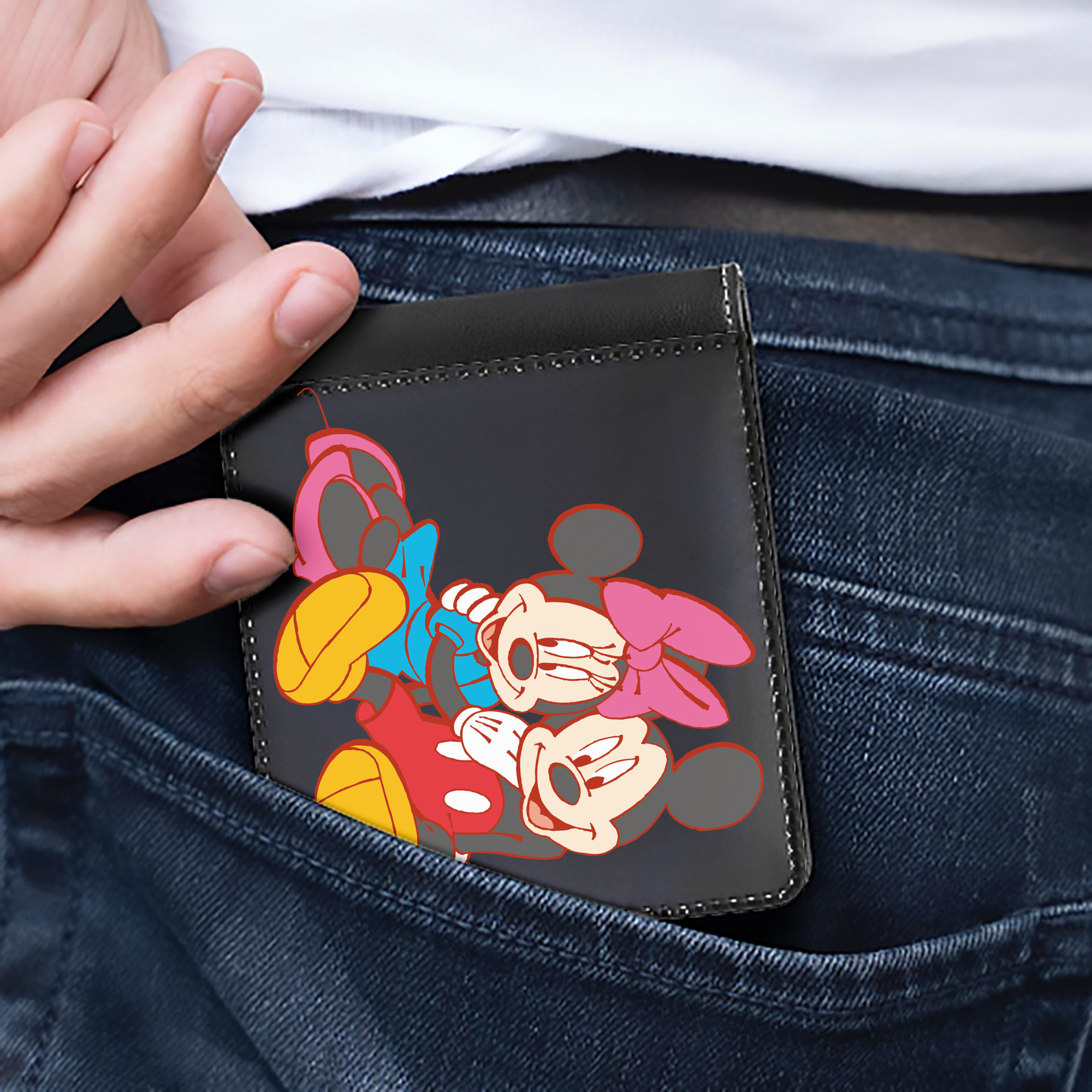 （画像用） ミッキーマウス Mickey Mouse 二つ折り革財布