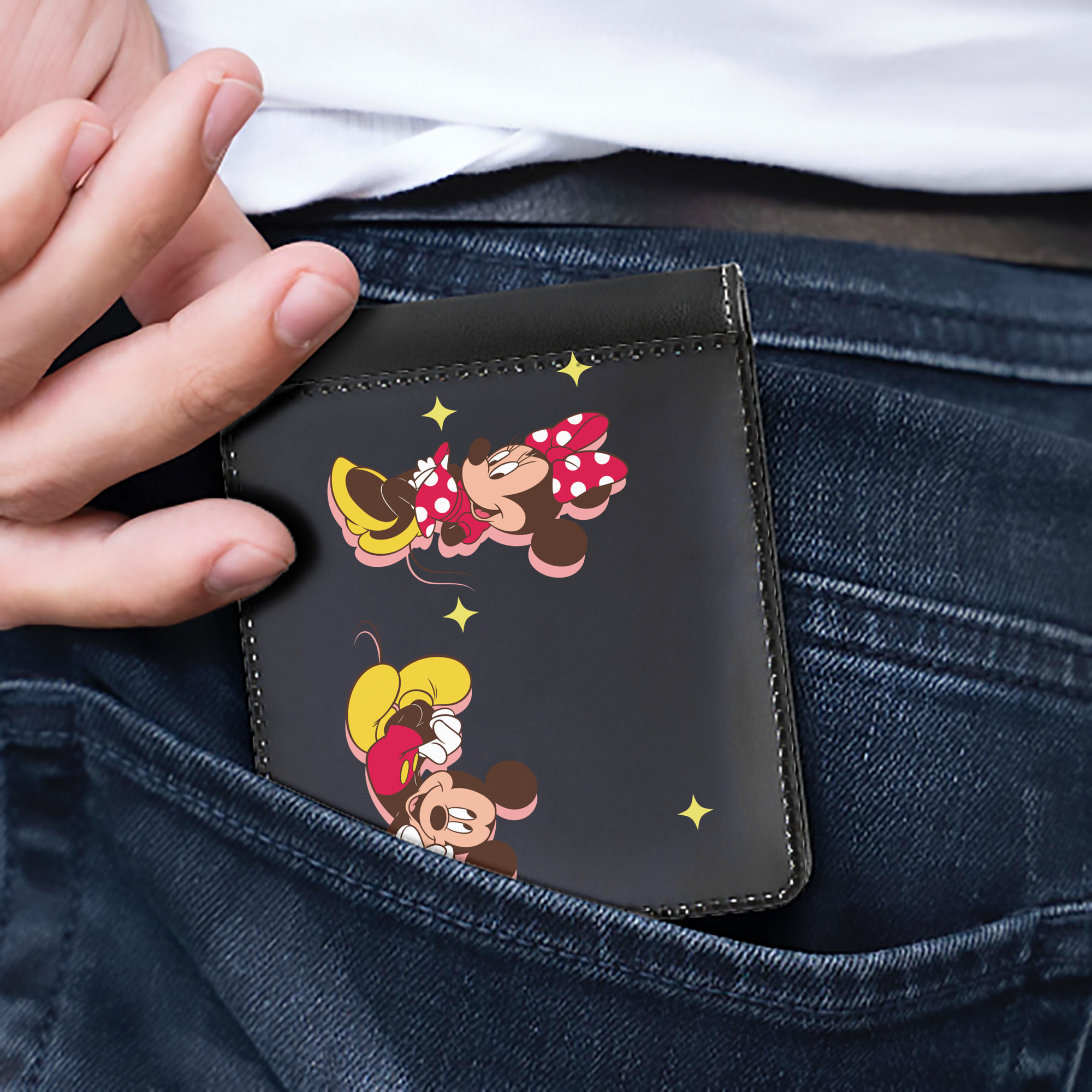 （画像用） ミッキーマウス Mickey Mouse 二つ折り革財布