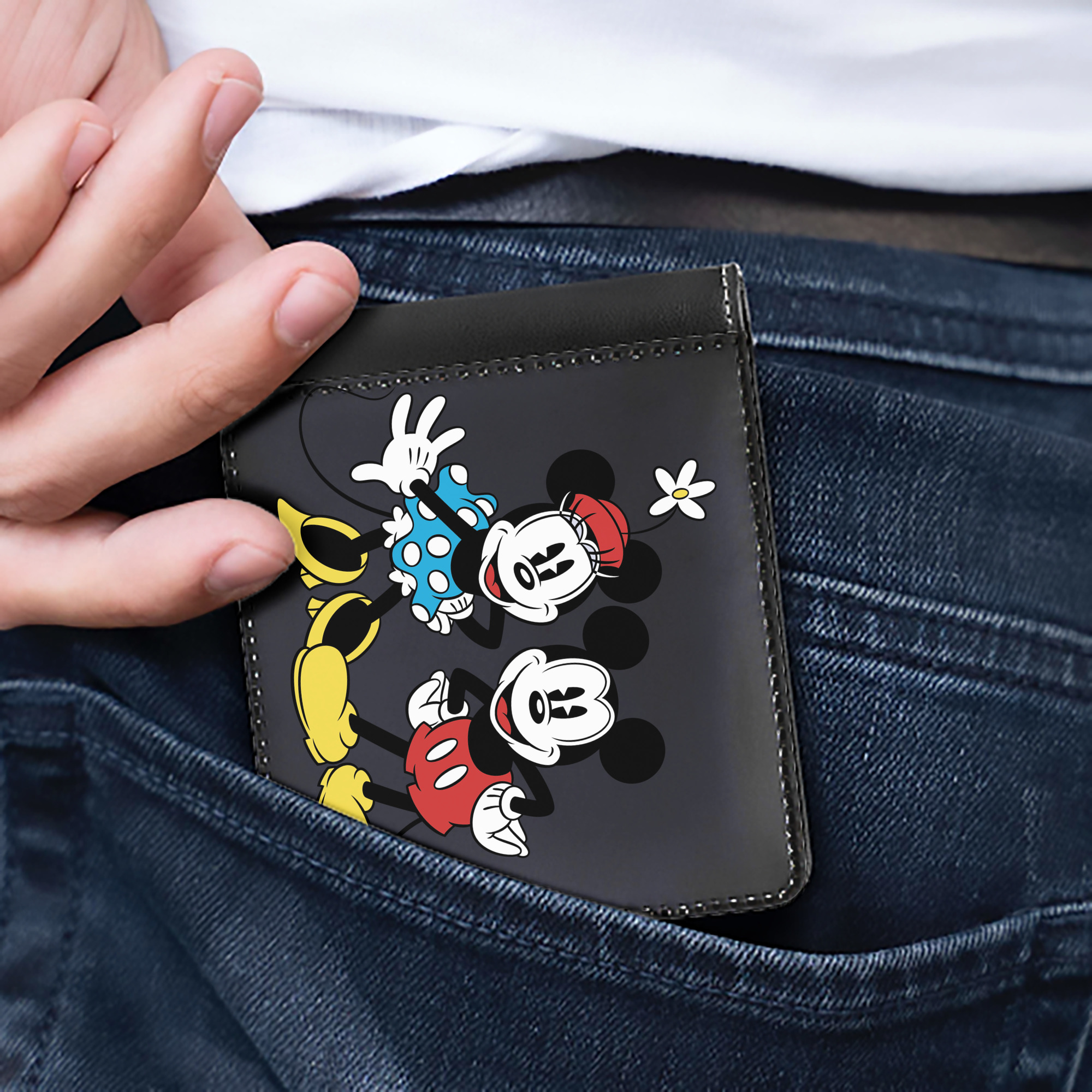 （画像用） ミッキーマウス Mickey Mouse 二つ折り革財布