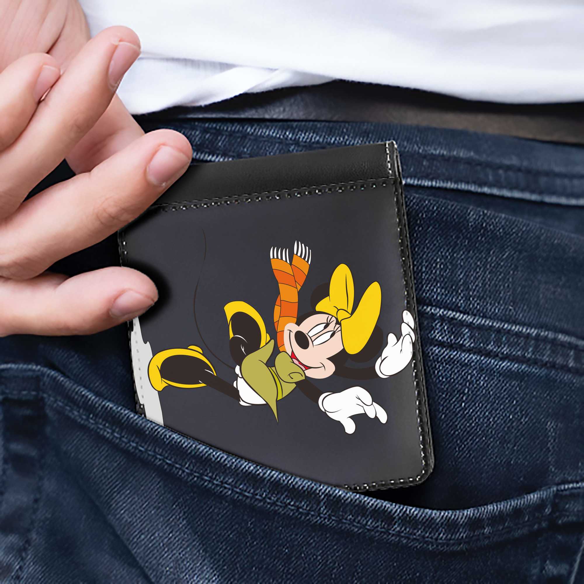 （画像用） ミッキーマウス Mickey Mouse 二つ折り革財布