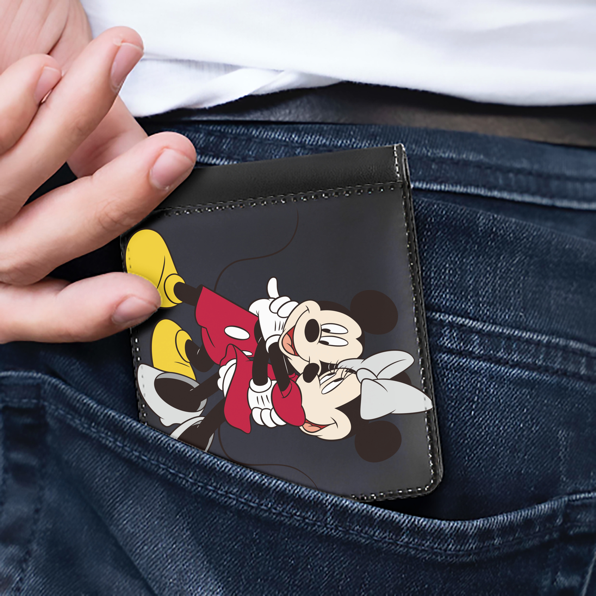 （画像用） ミッキーマウス Mickey Mouse 二つ折り革財布