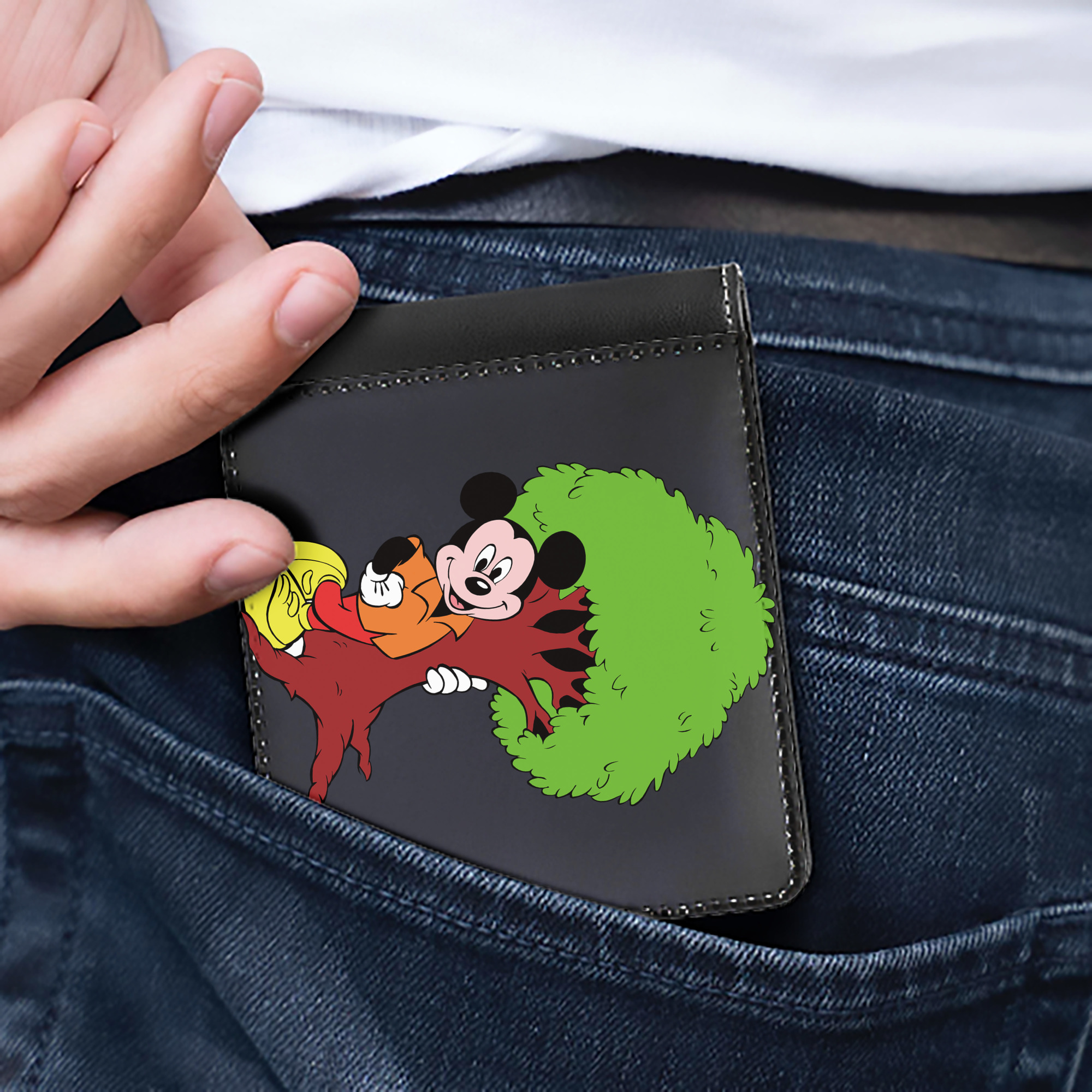 （画像用） ミッキーマウス Mickey Mouse 二つ折り革財布