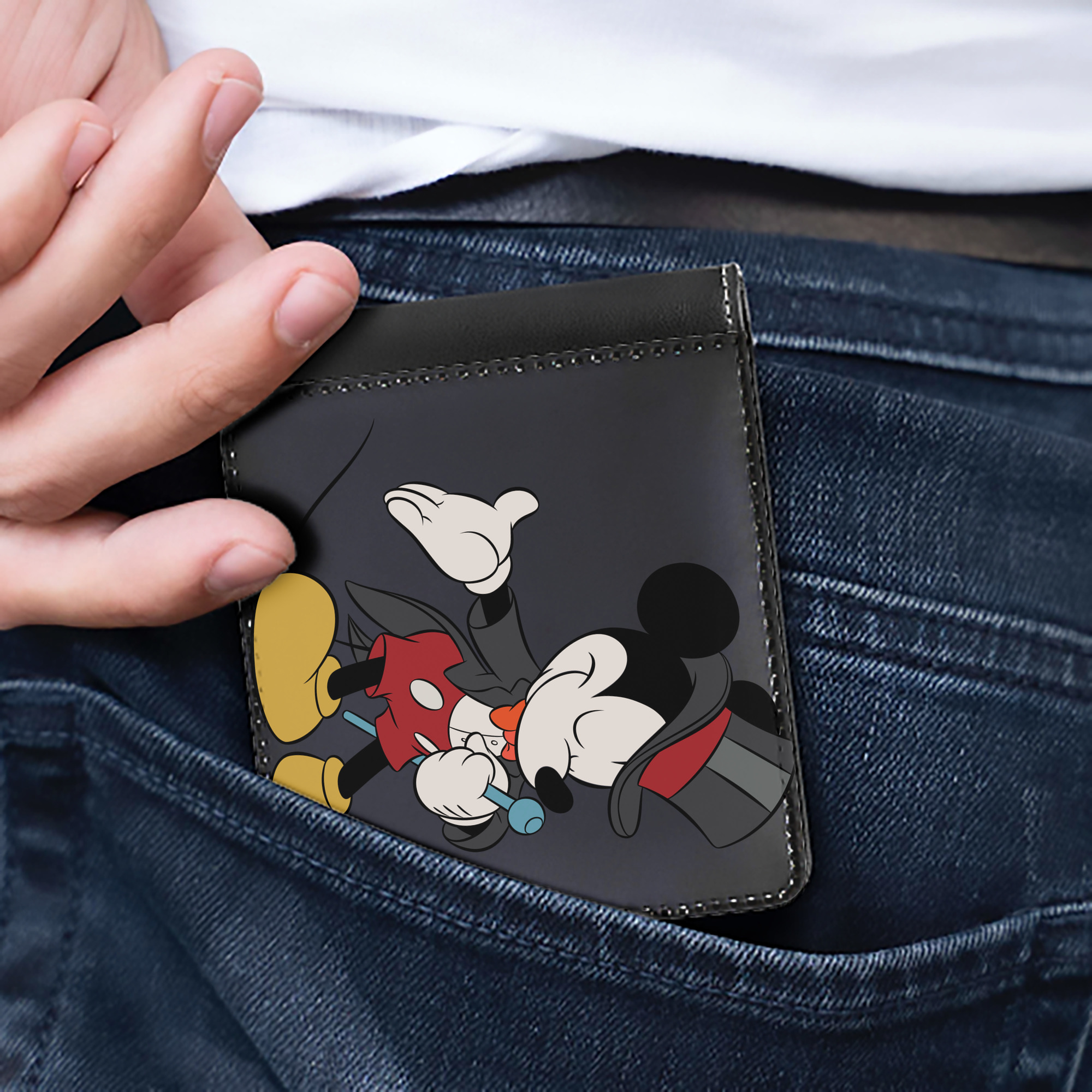 （画像用） ミッキーマウス Mickey Mouse 二つ折り革財布