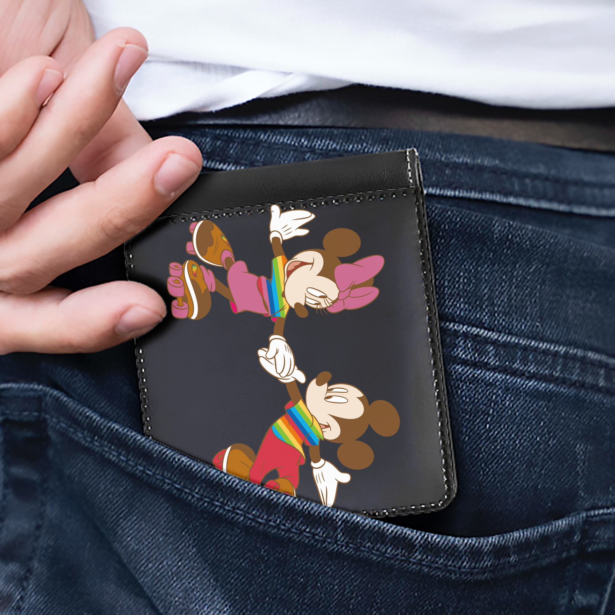 （画像用） ミッキーマウス Mickey Mouse 二つ折り革財布