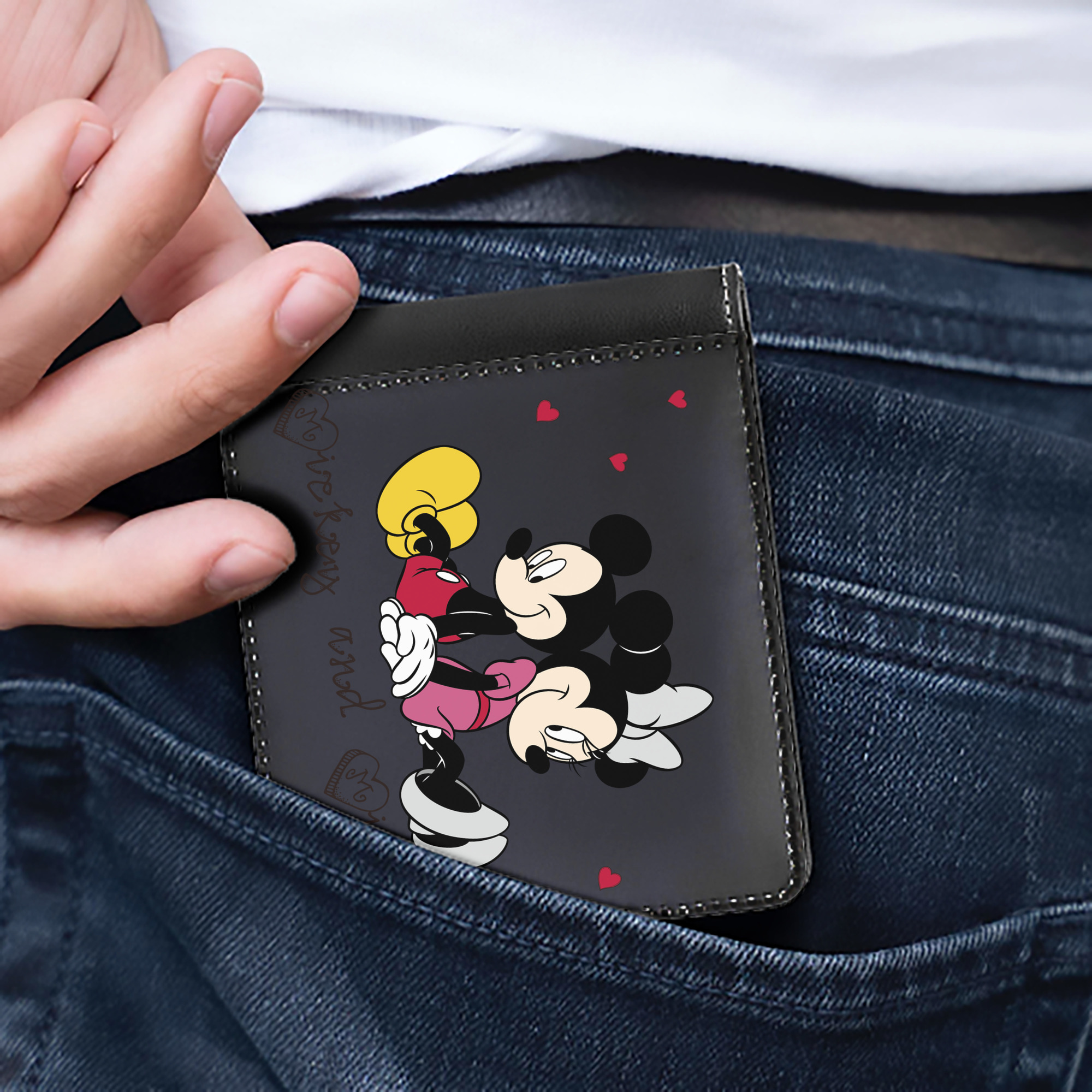 （画像用） ミッキーマウス Mickey Mouse 二つ折り革財布