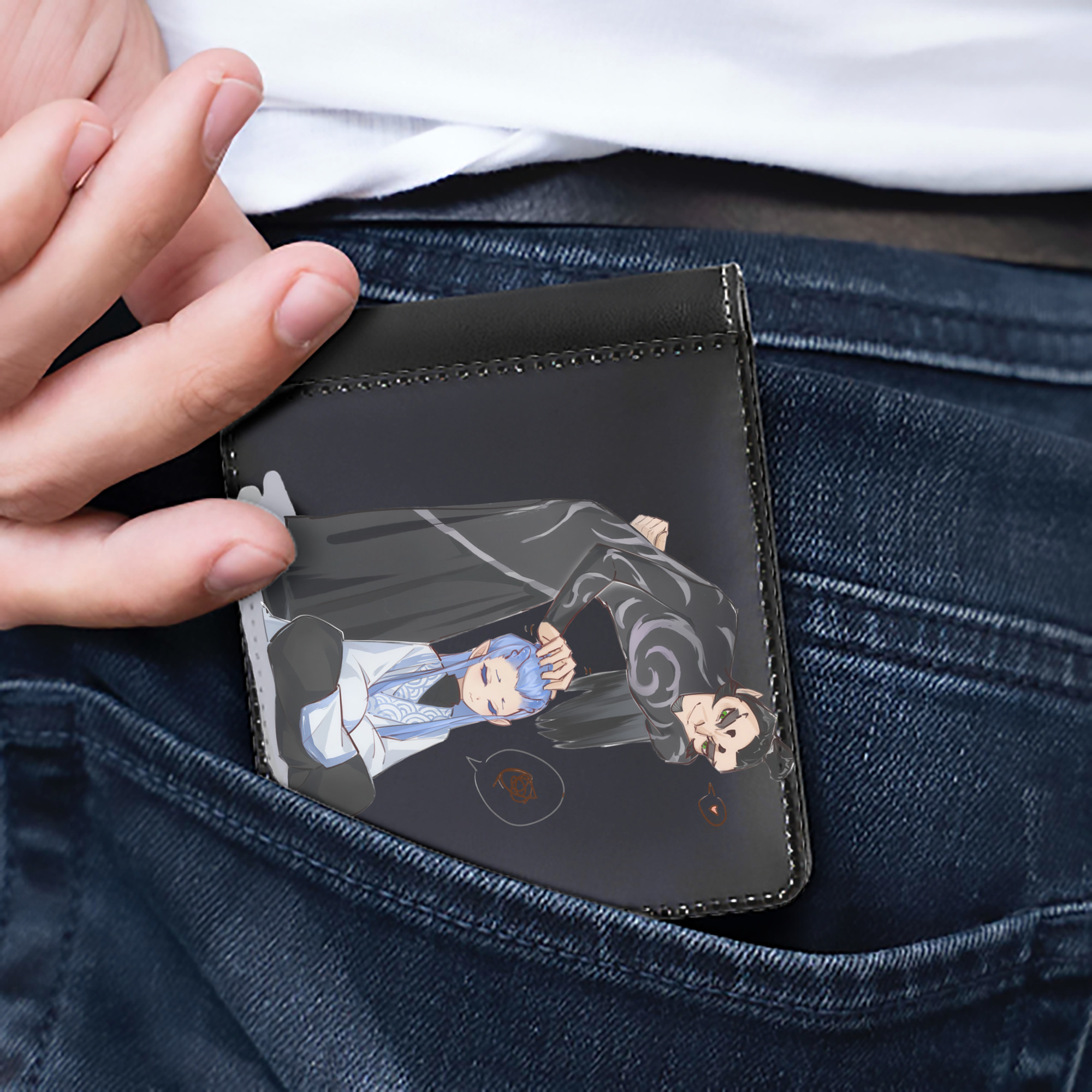ミッキーマウス Mickey Mouse 二つ折り革財布