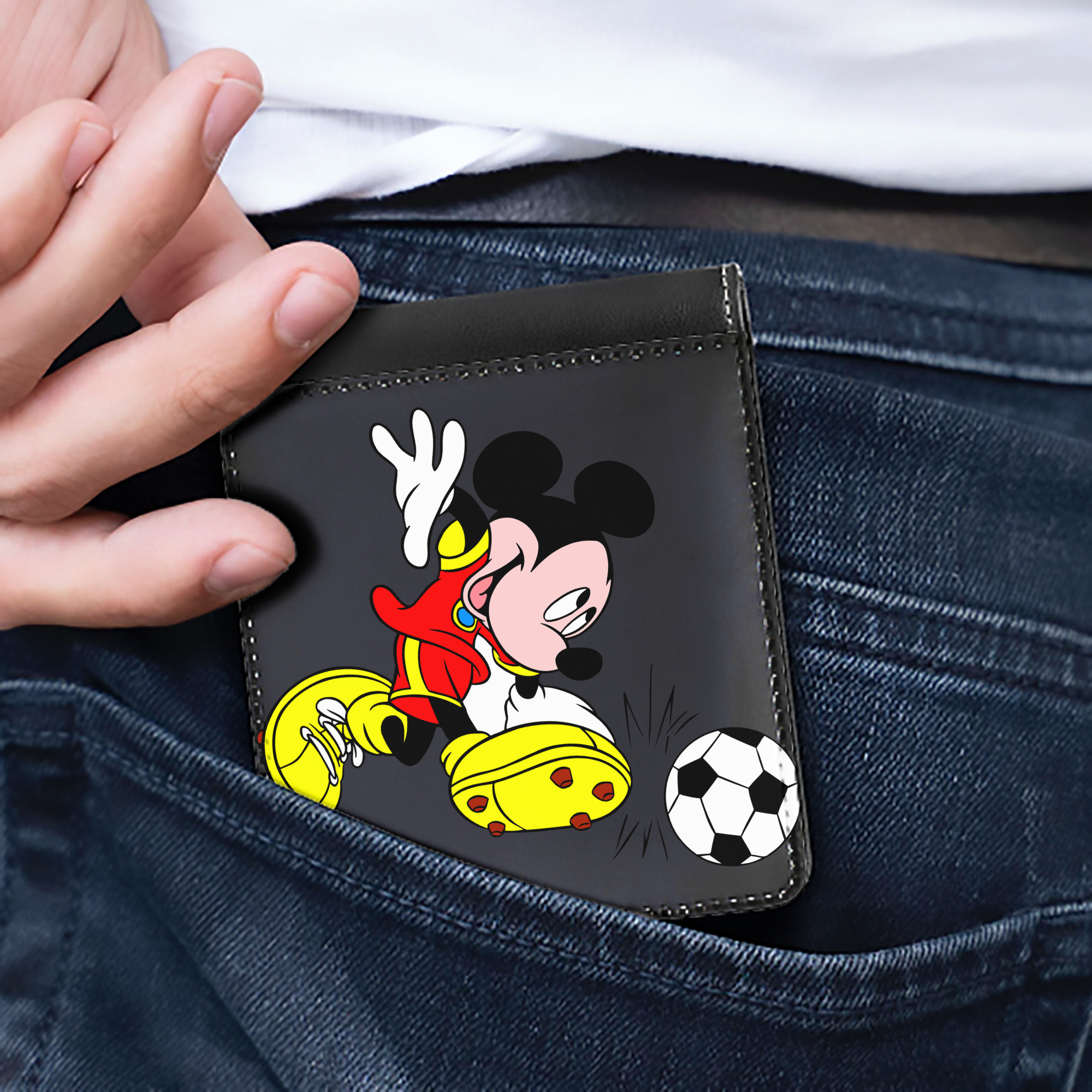 （画像用） ミッキーマウス Mickey Mouse 二つ折り革財布