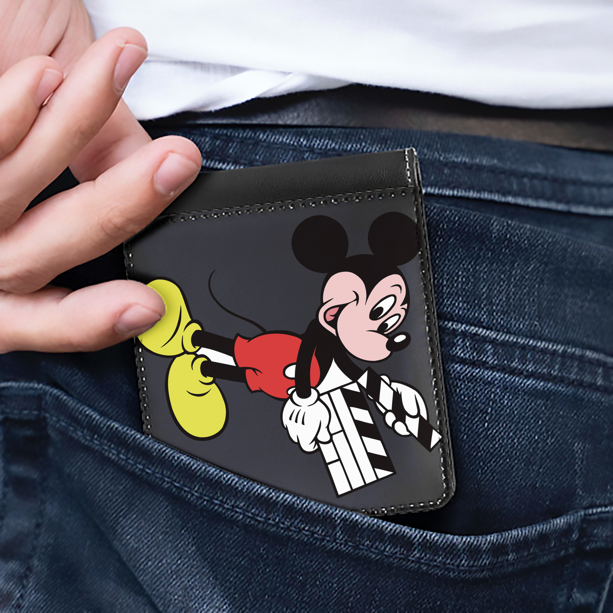 （画像用） ミッキーマウス Mickey Mouse 二つ折り革財布