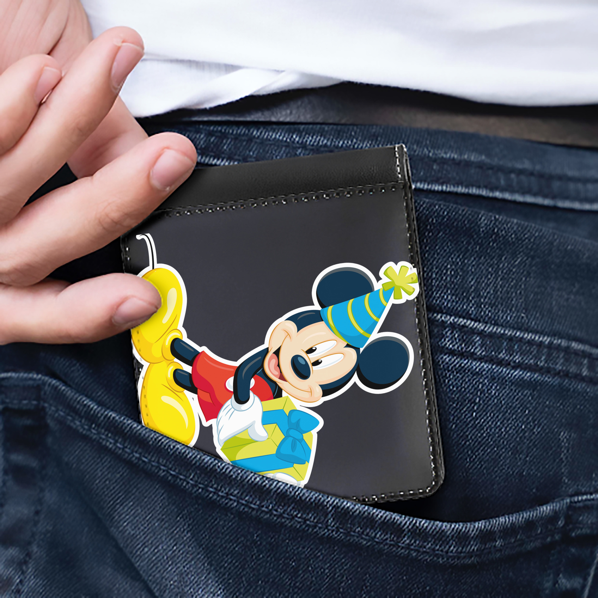 （画像用） ミッキーマウス Mickey Mouse 二つ折り革財布