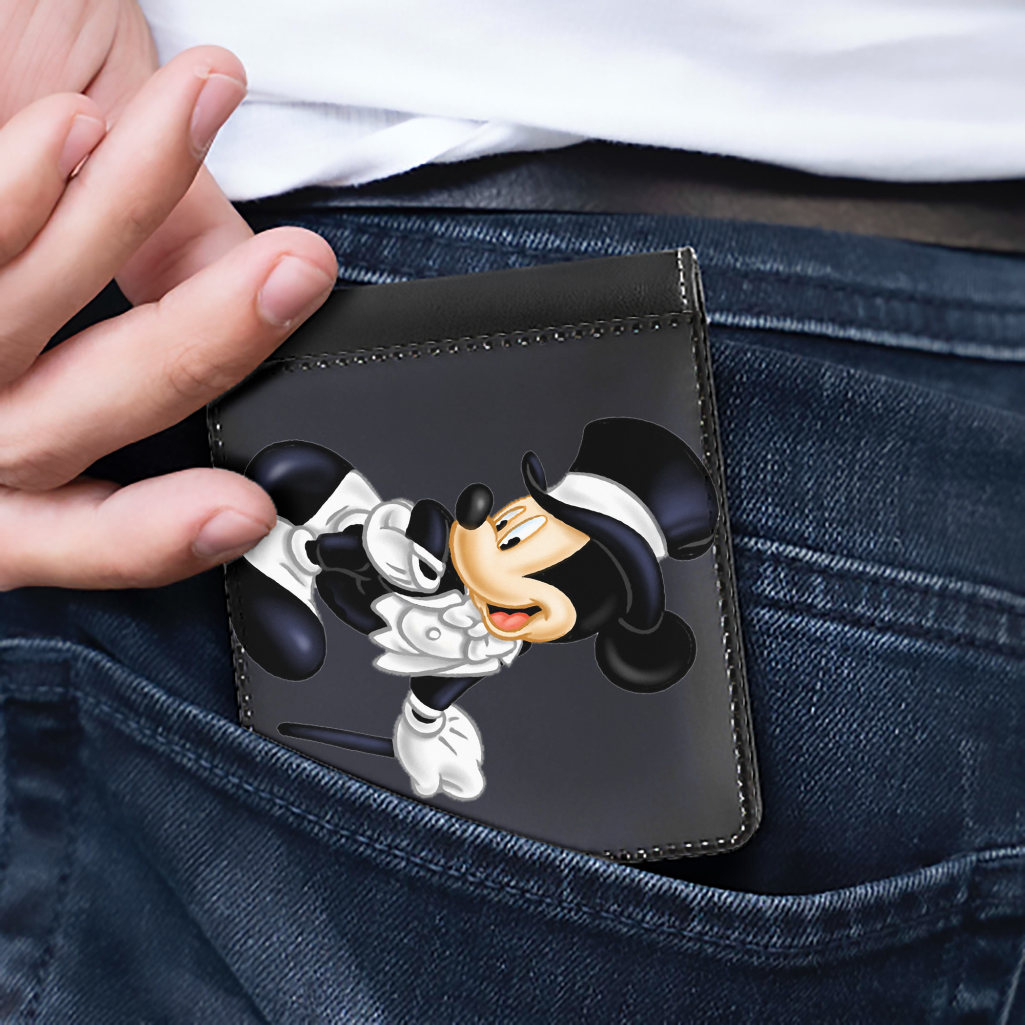 （画像用） ミッキーマウス Mickey Mouse 二つ折り革財布